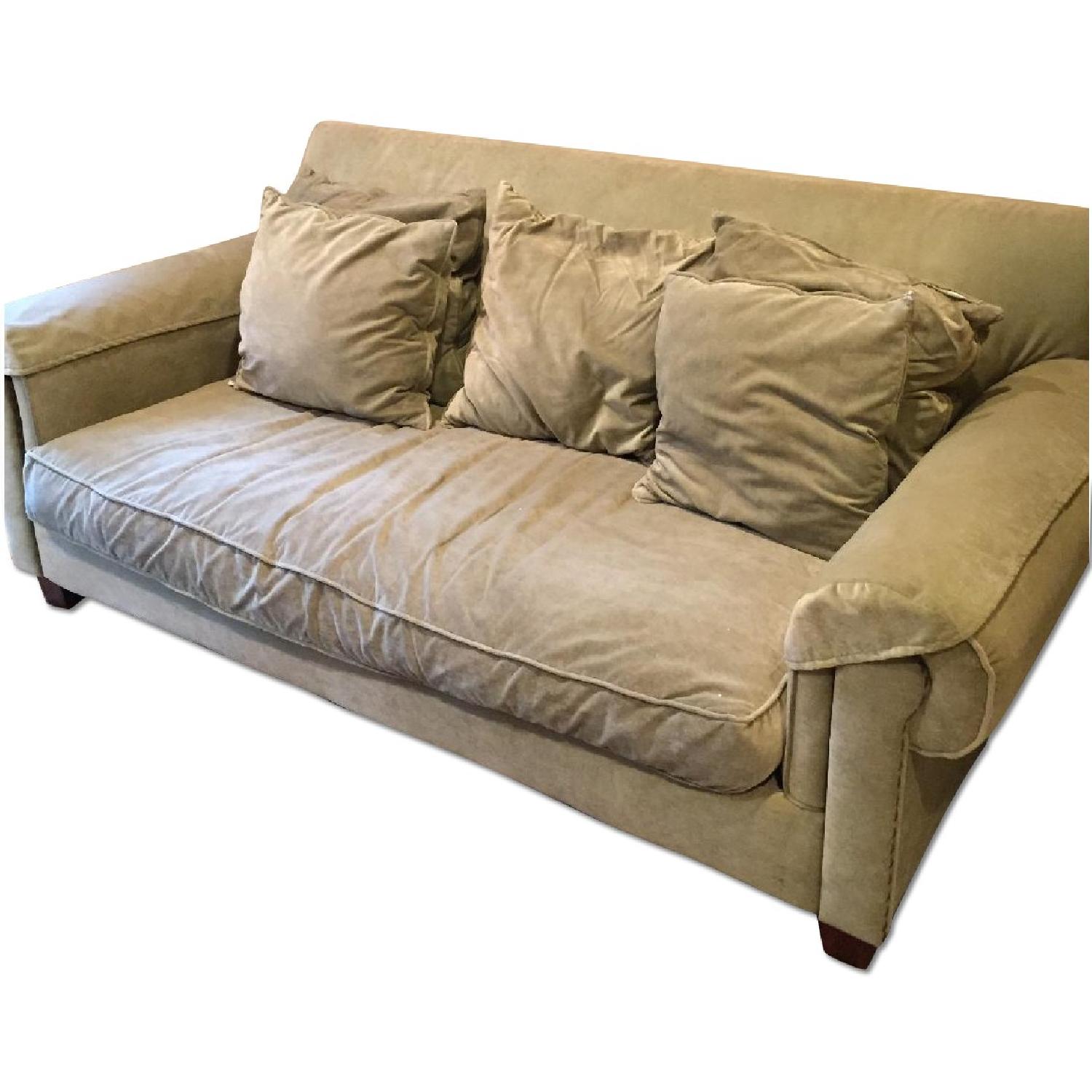 Rowe Furniture Velvet Sofa AptDeco