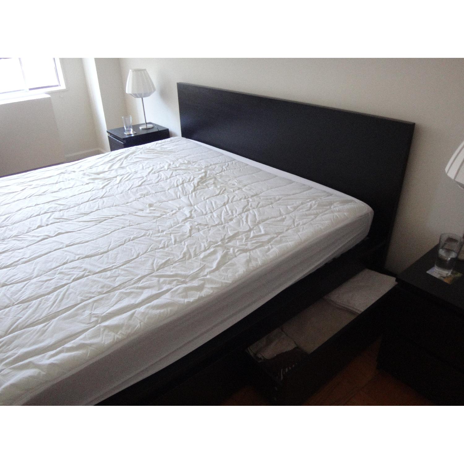 Ikea Malm King Size Bed Frame w/ 4 Drawers AptDeco