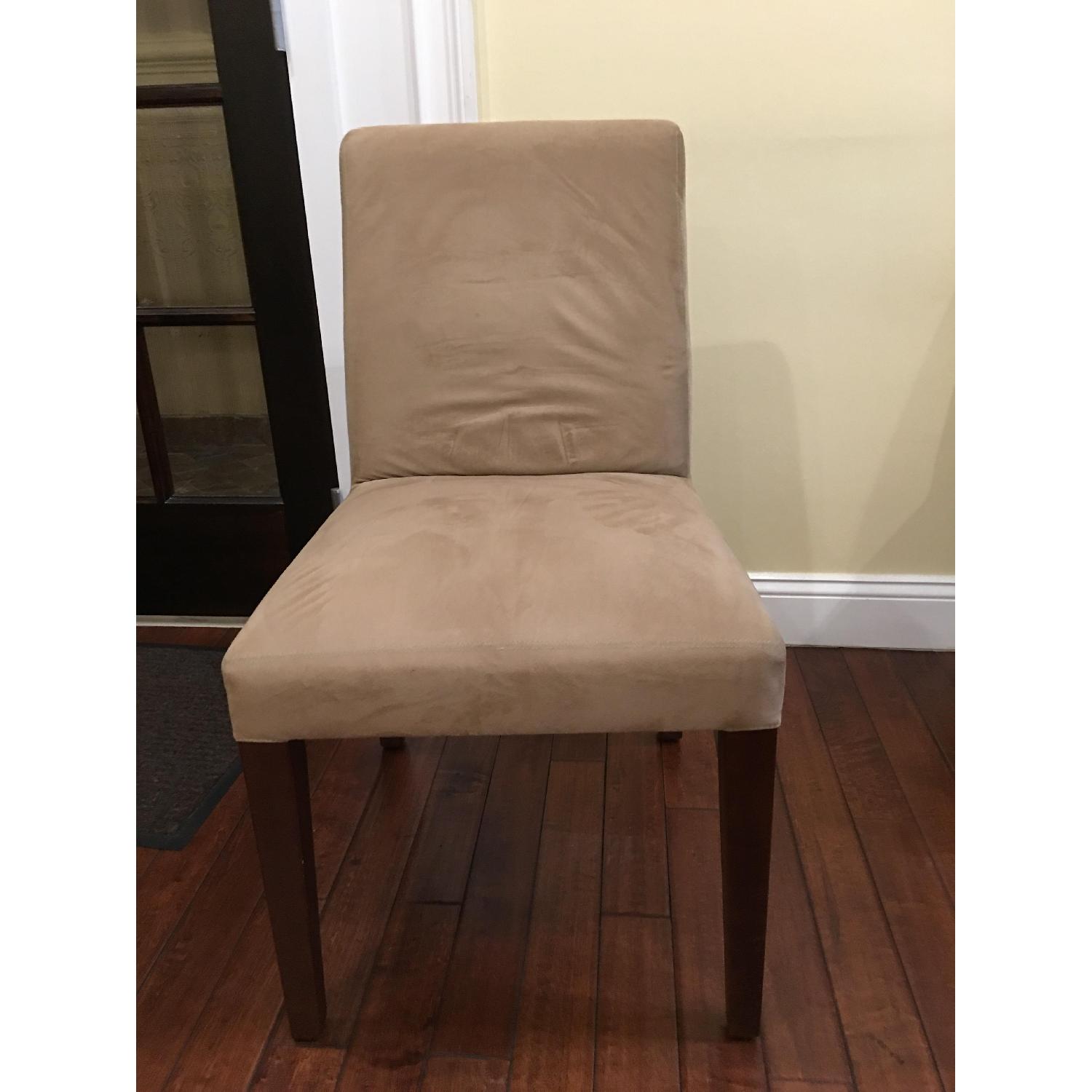 Crate & Barrel Faux Suede Chairs - image-1