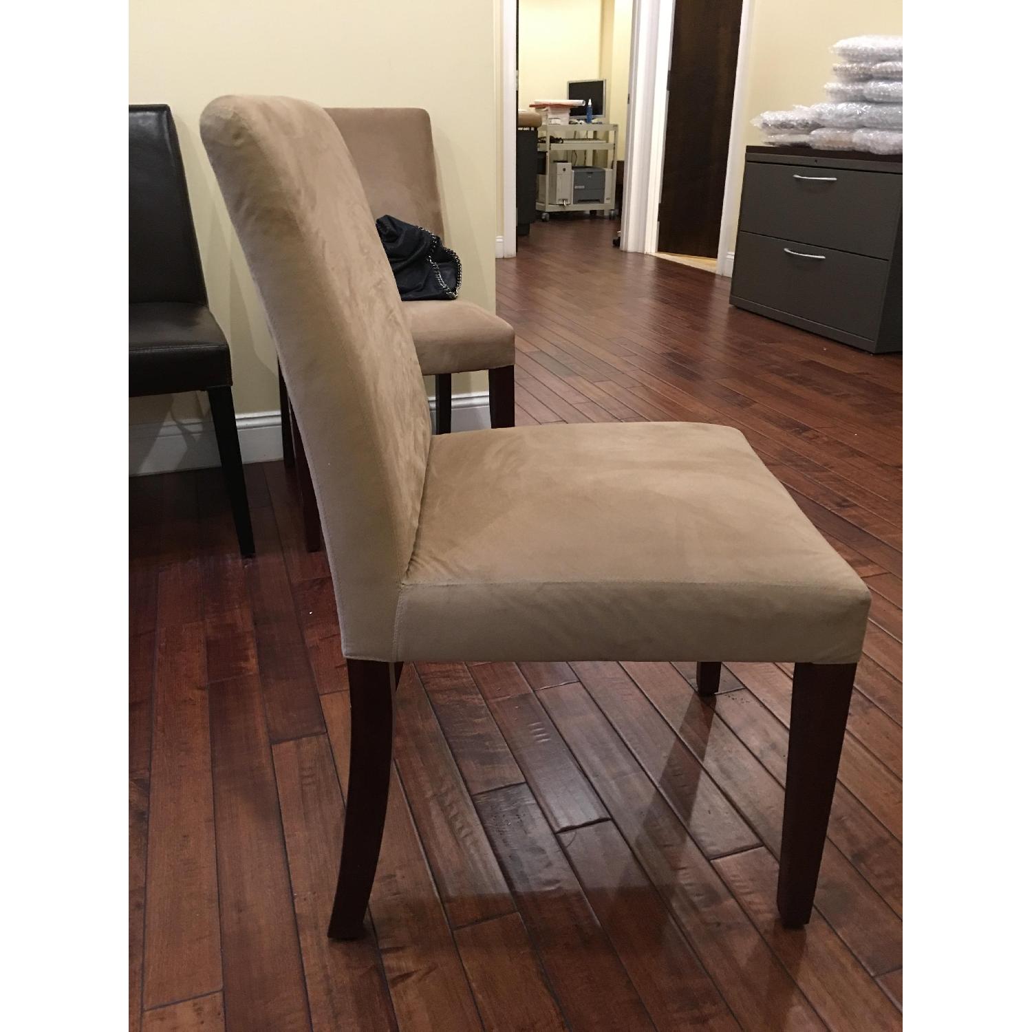 Crate & Barrel Faux Suede Chairs - image-2