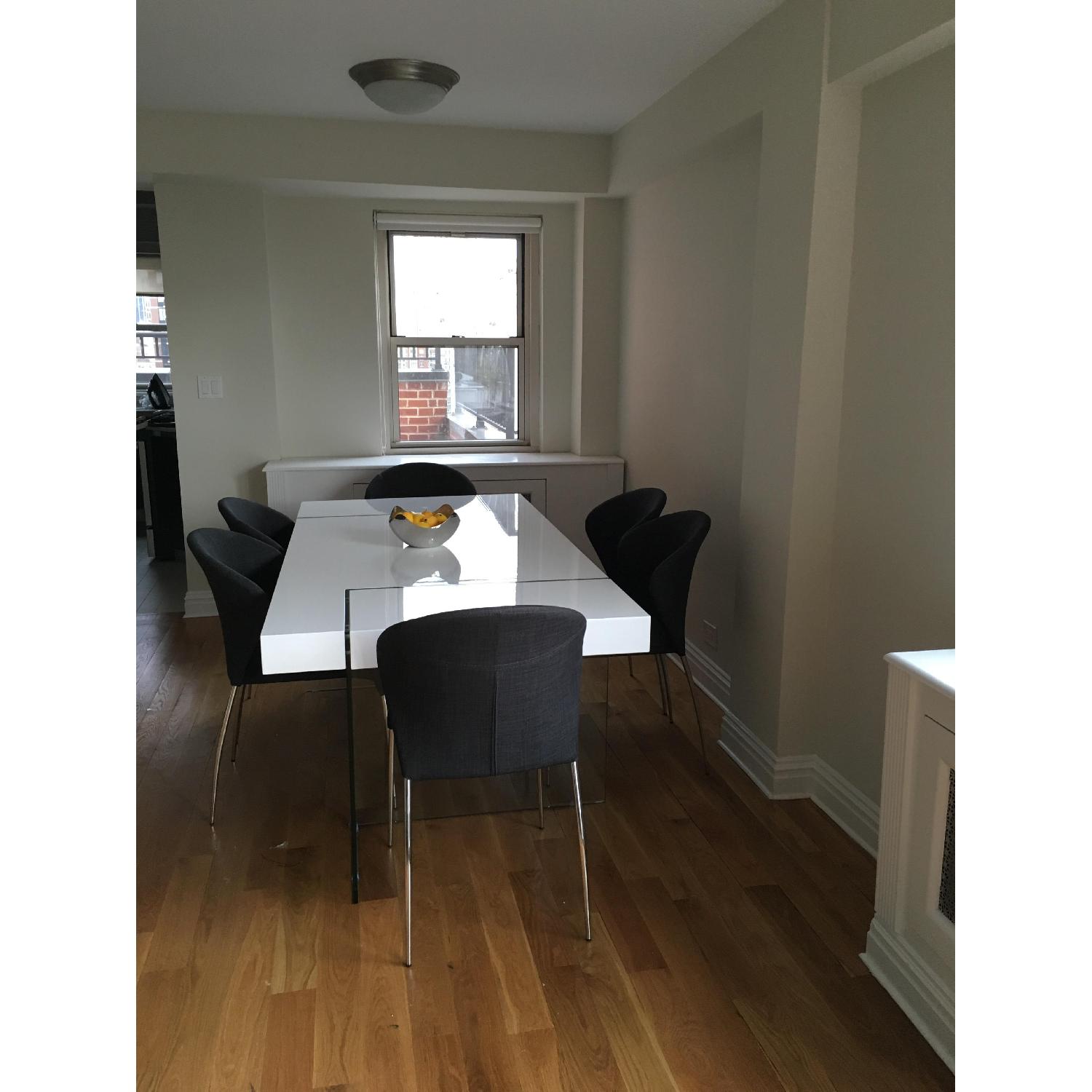 Grey Fabric Dining Chairs - image-3