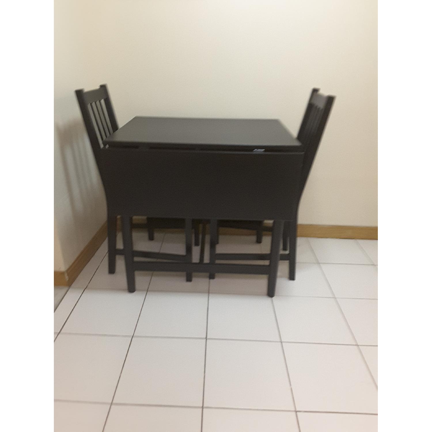 Ikea Ingatorp Extendable Kitchen Table w/ 2 Chairs - AptDeco