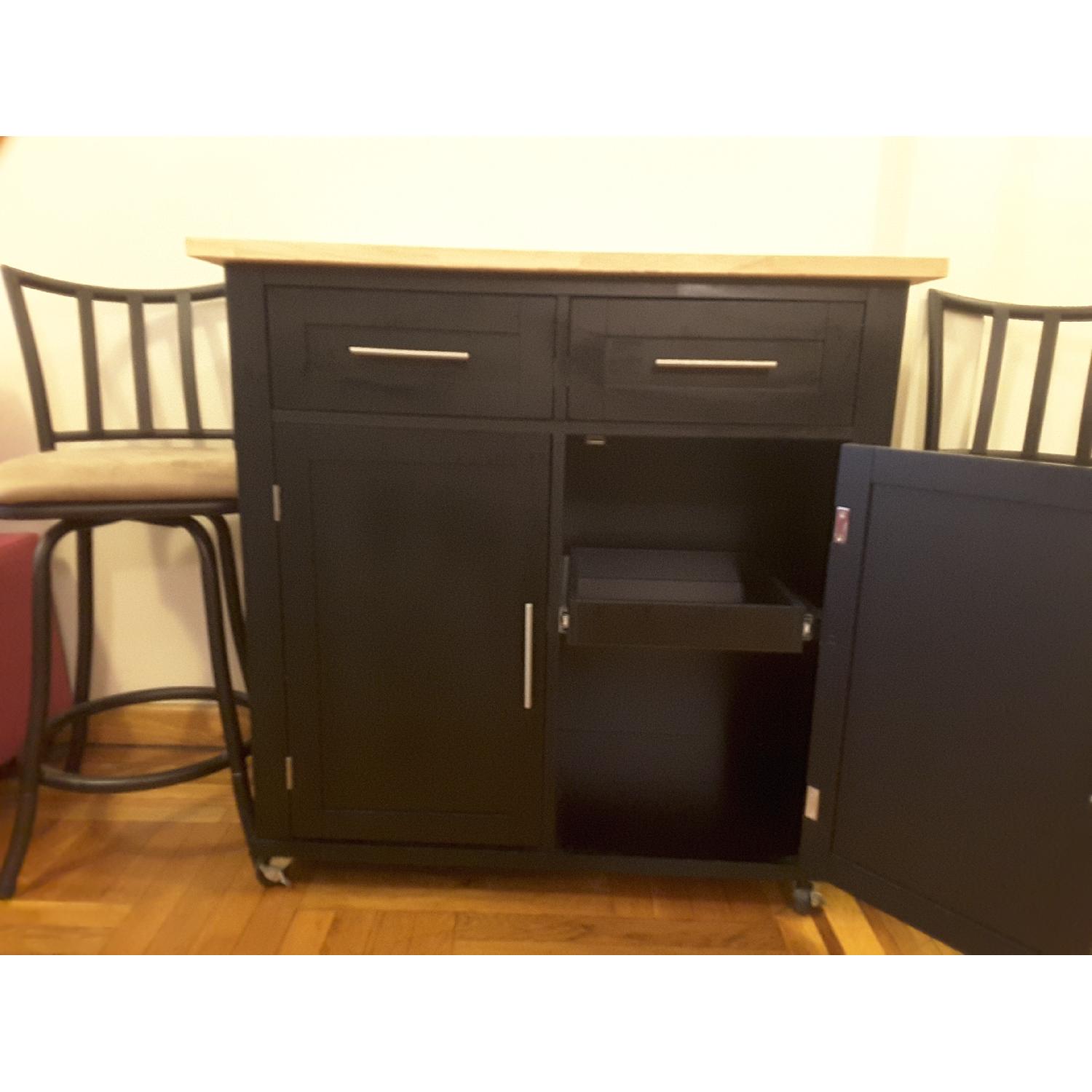 Kitchen Island/Butcher Block w/ 2 Stools - image-3
