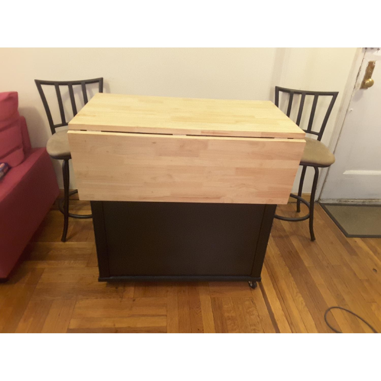 Kitchen Island/Butcher Block w/ 2 Stools - image-5