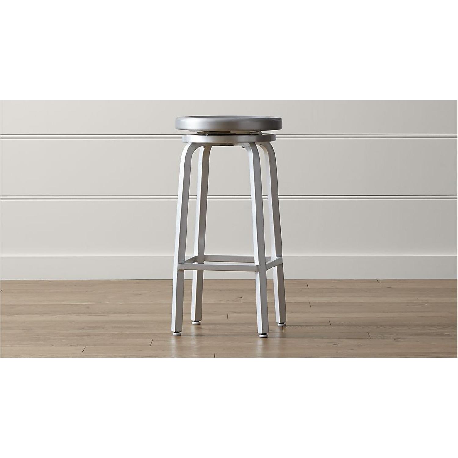 Crate & Barrel Spin Swivel Backless Bar Stool - image-1
