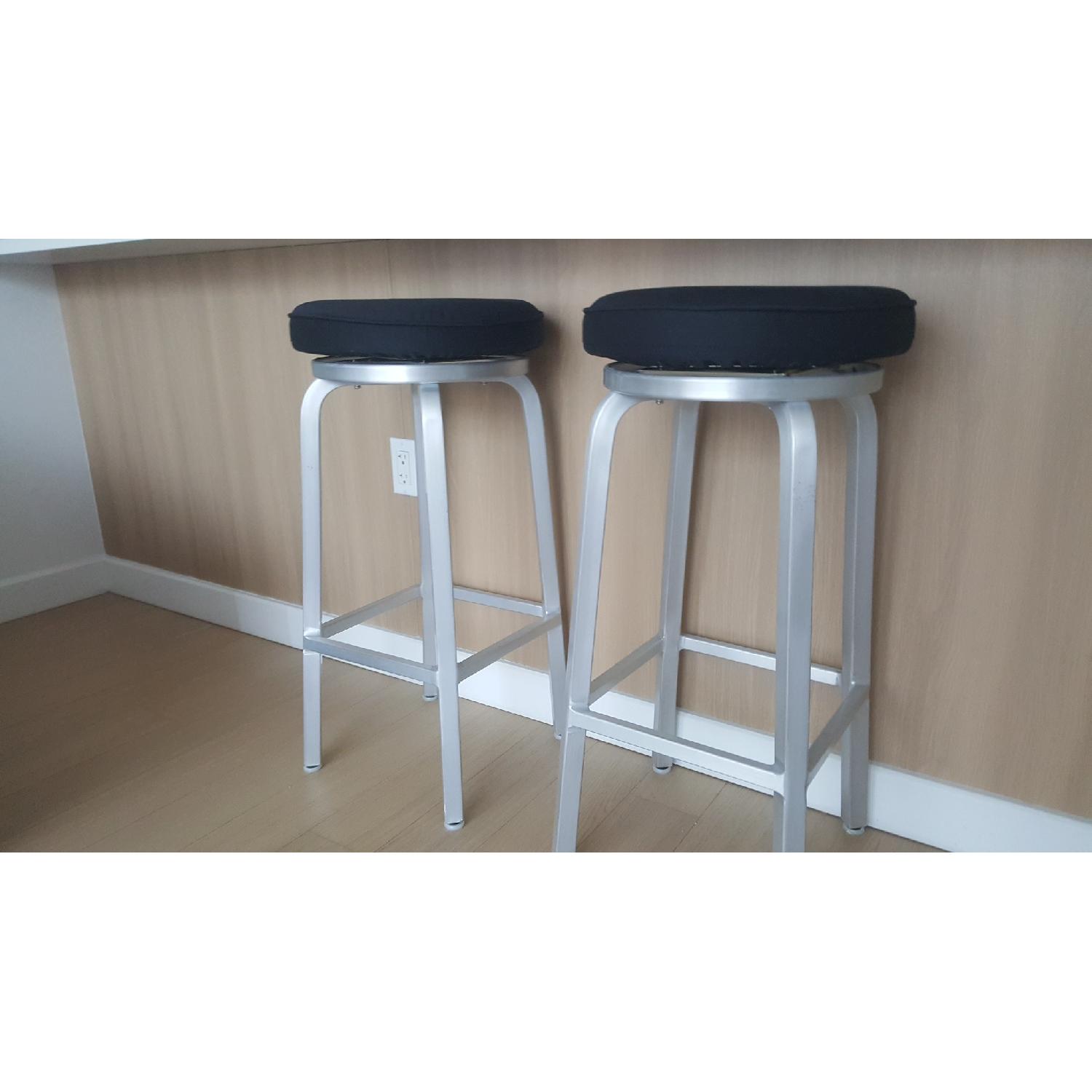 Crate & Barrel Spin Swivel Backless Bar Stool - image-3