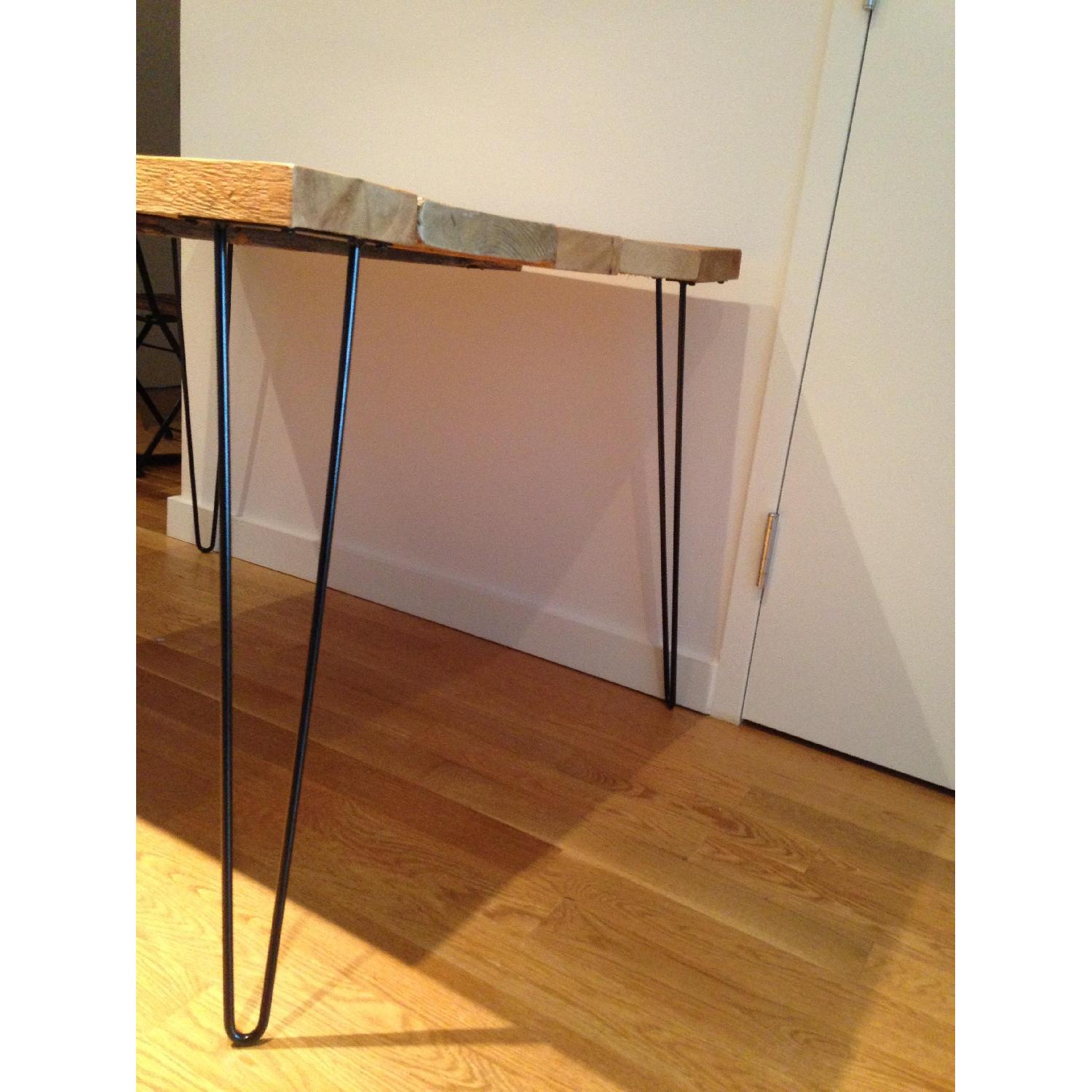 Reclaimed Cedar Wood Small Dining Table w/ 3 Wood Folding Chairs - image-2