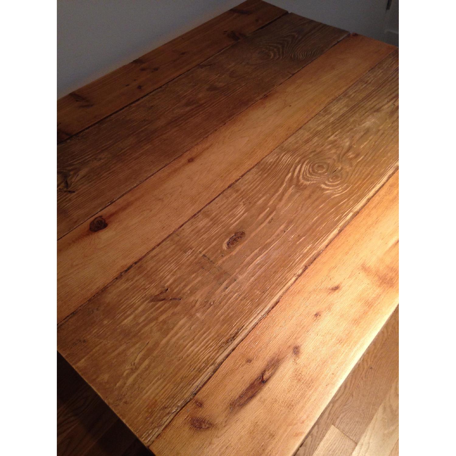 Reclaimed Cedar Wood Small Dining Table w/ 3 Wood Folding Chairs - image-4