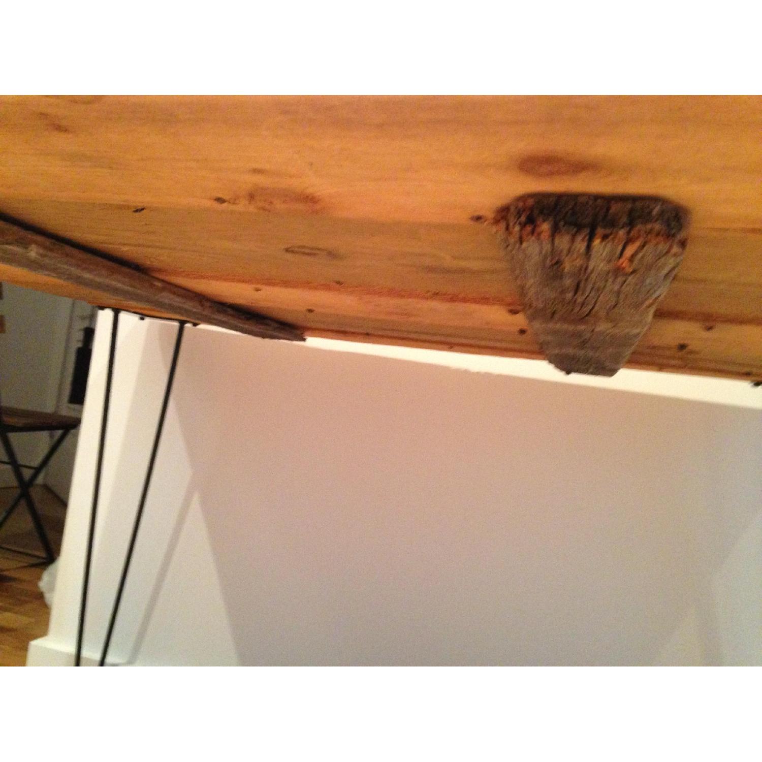 Reclaimed Cedar Wood Small Dining Table w/ 3 Wood Folding Chairs - image-5