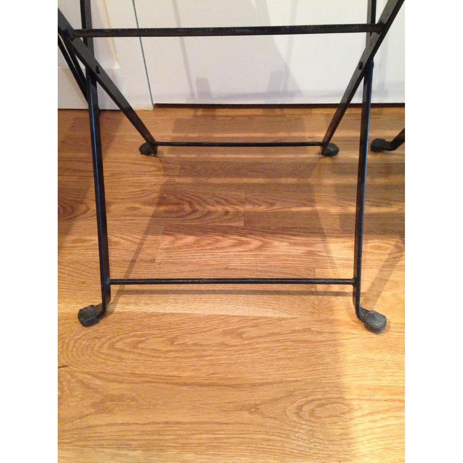 Reclaimed Cedar Wood Small Dining Table w/ 3 Wood Folding Chairs - image-8