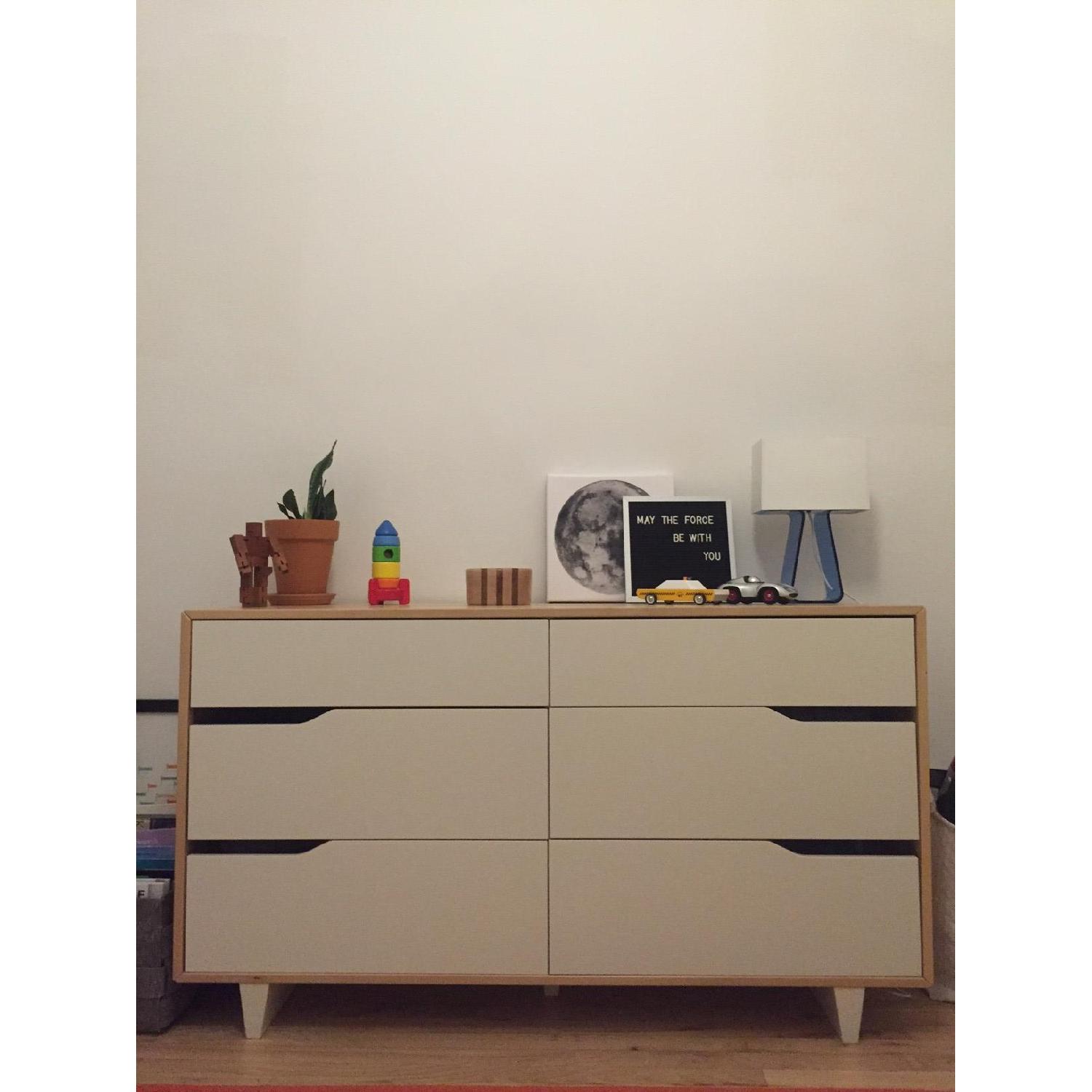 Ikea White & Birch 6 Drawer Dresser - image-1