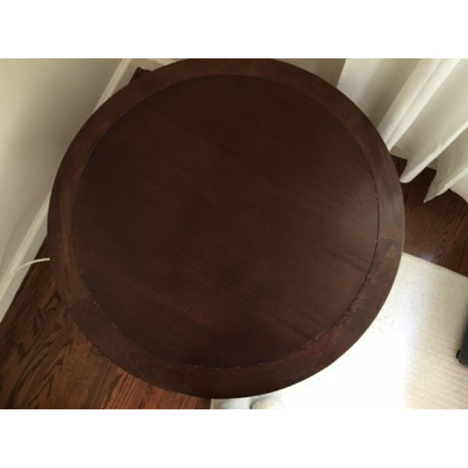 Pottery Barn Round Espresso Coffee Table - image-3