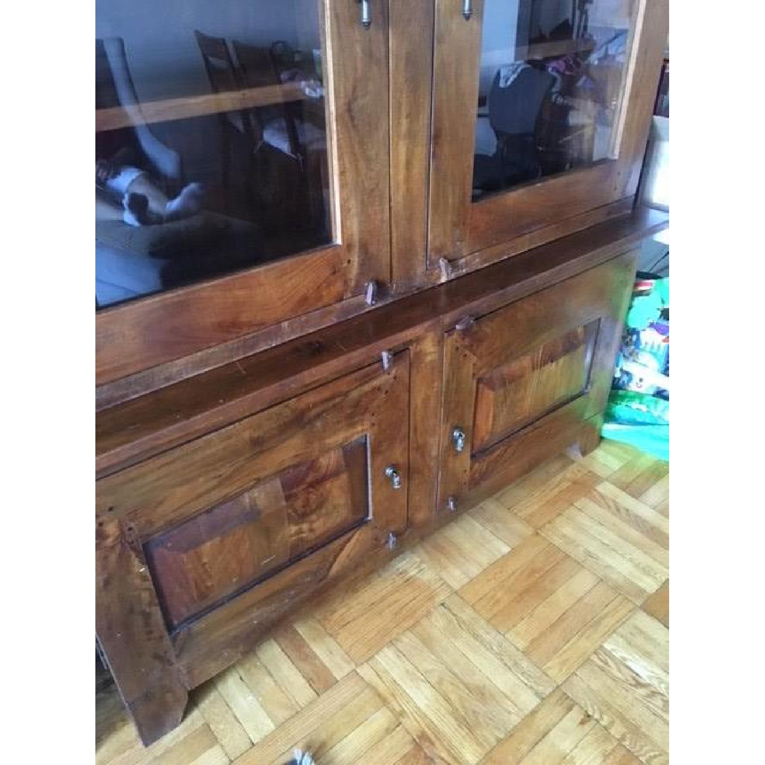 Crate & Barrel Basque Honey Solid Mango Wood Two-Piece China Cabinet - image-2