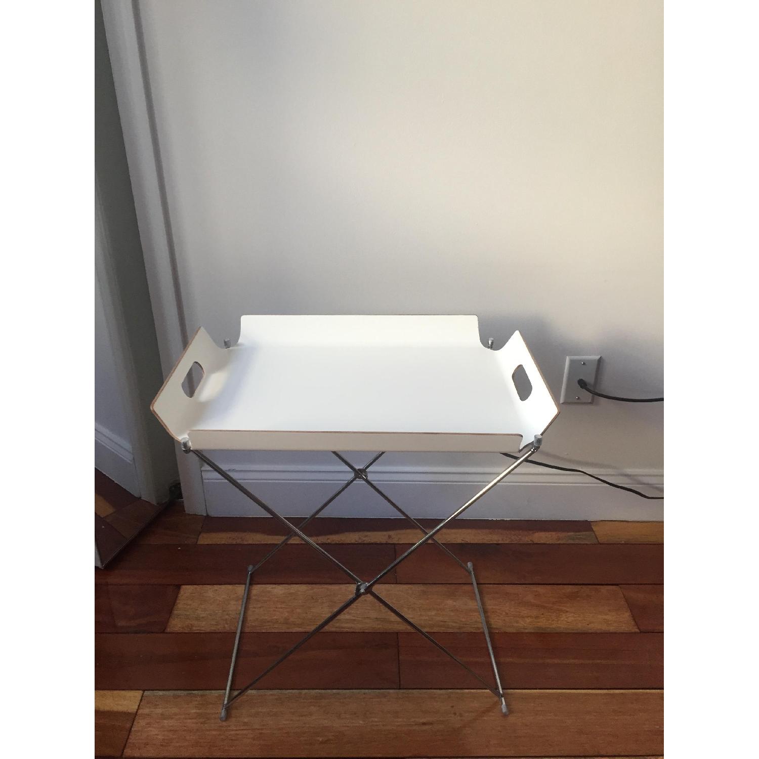 CB2 Formosa White Tray Tables - image-1