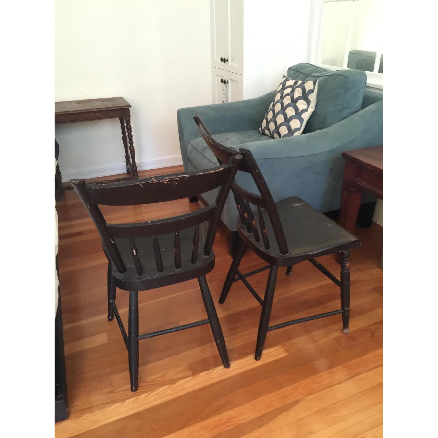 Antique Hand-Painted Wooden Chairs - image-6