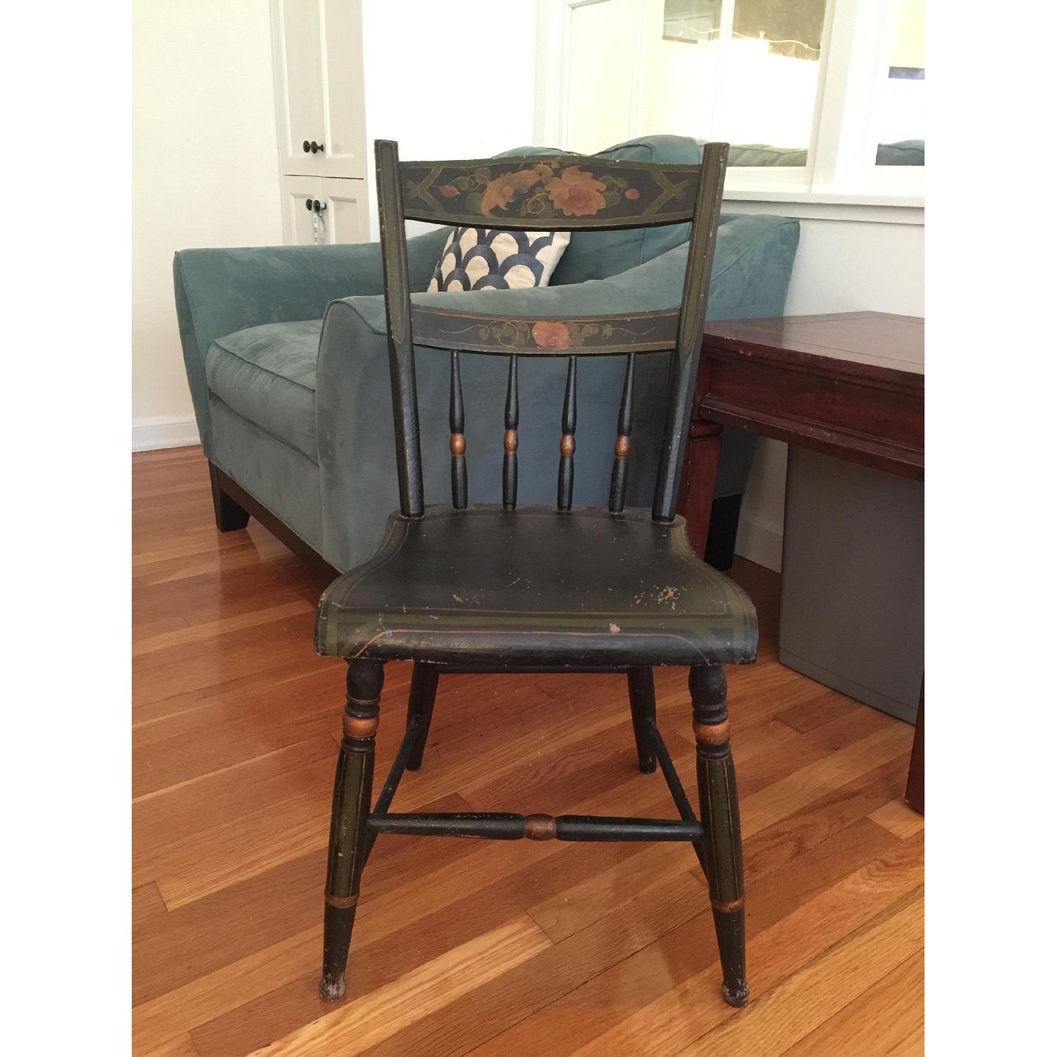 Antique Hand-Painted Wooden Chairs - image-7