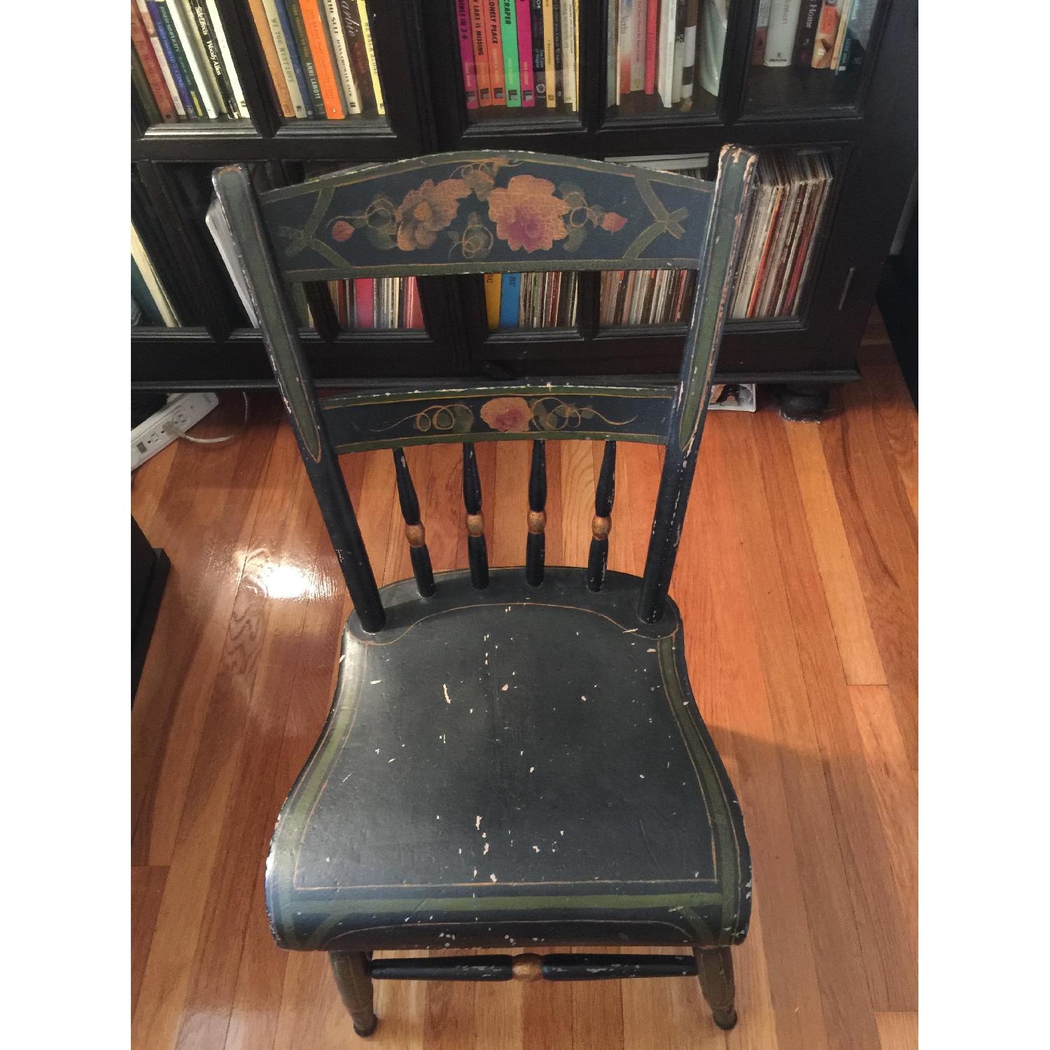 Antique Hand-Painted Wooden Chairs - image-8