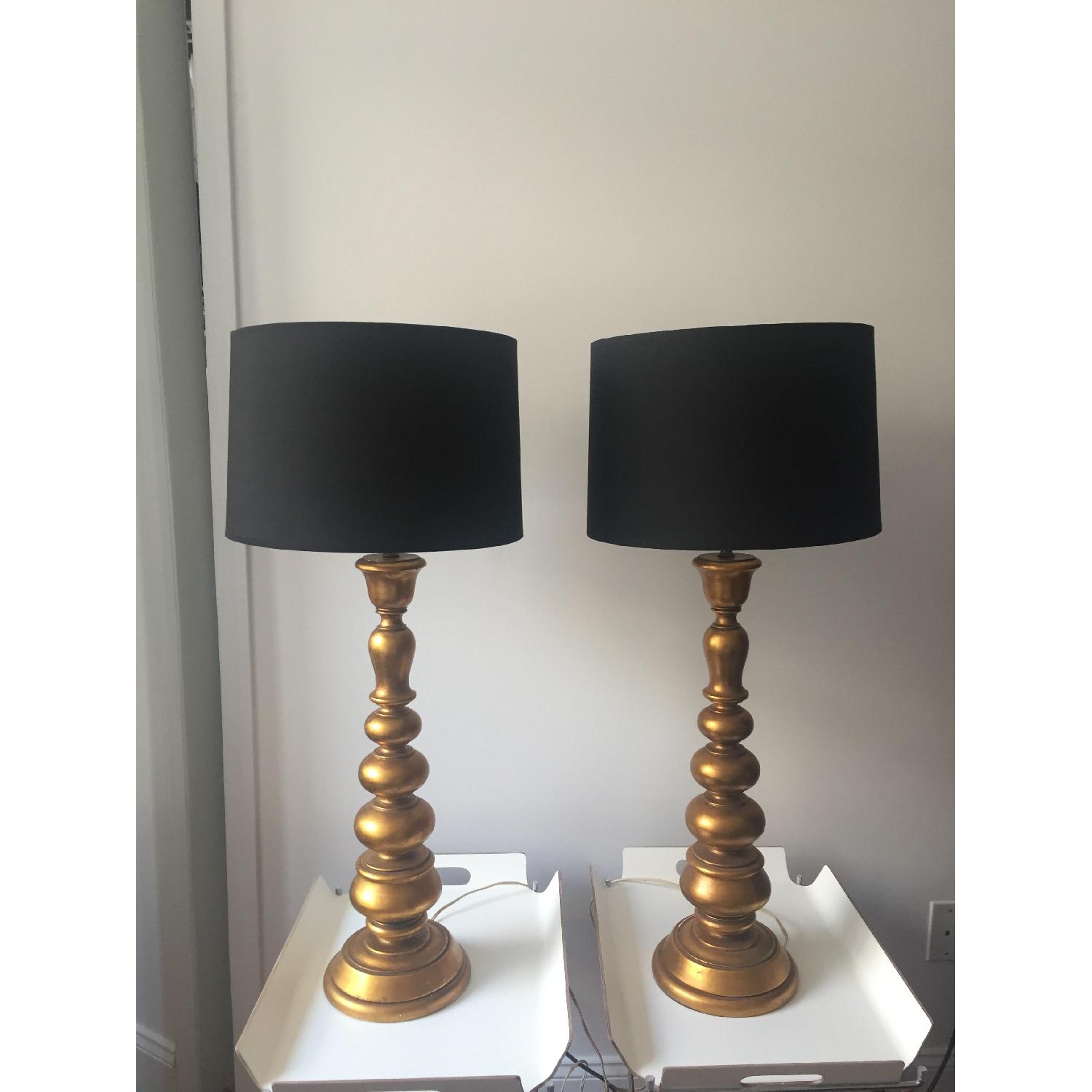 Large Vintage Gold Table Lamps - image-4