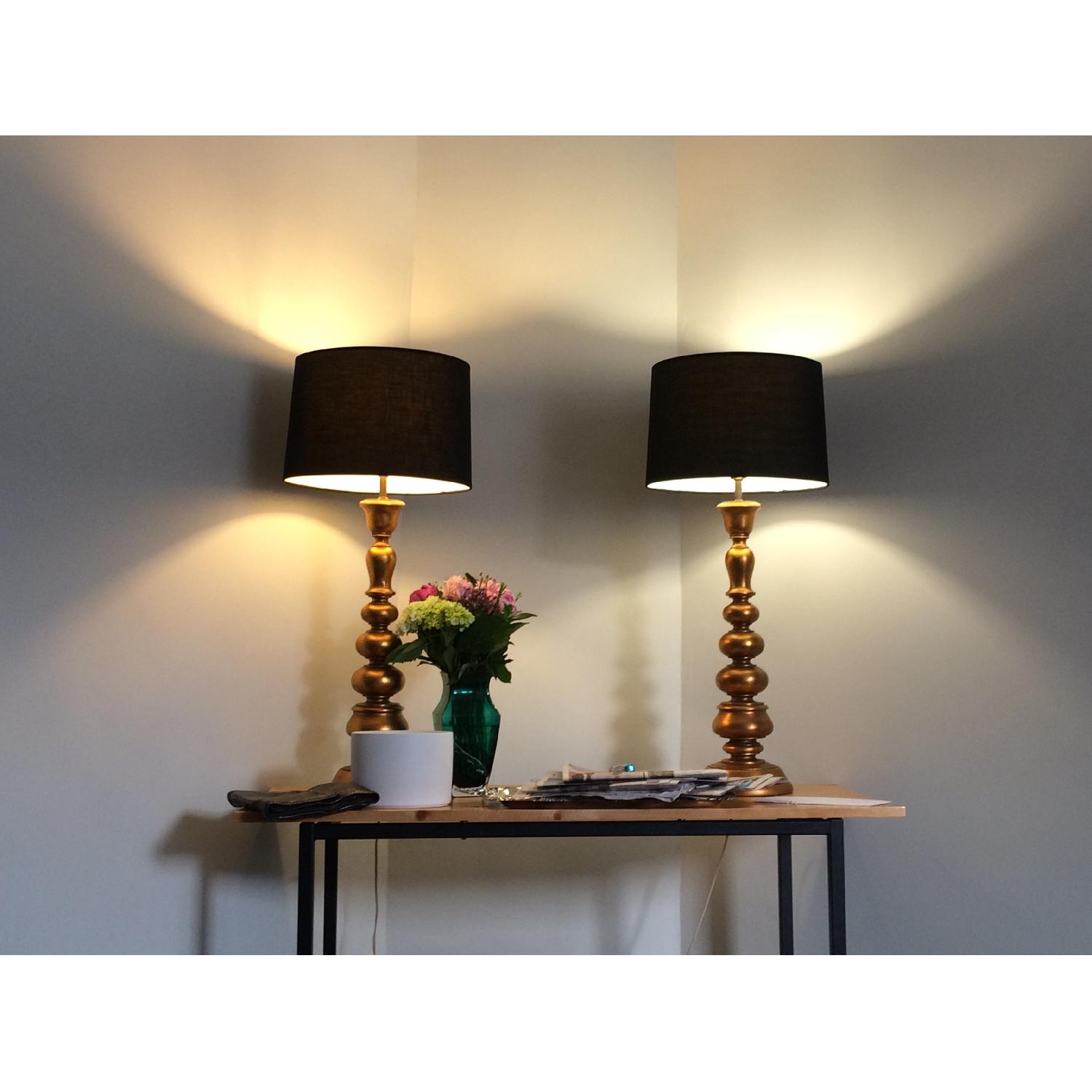 Large Vintage Gold Table Lamps - image-5