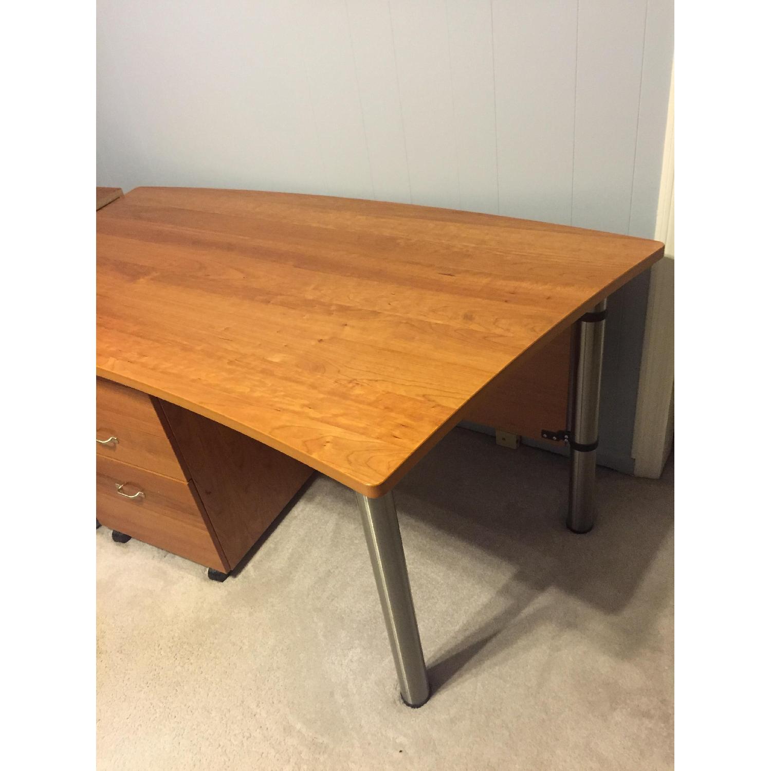 BoConcept Cherry Wood Desk + Matching File Cabinet/Drawers - image-2