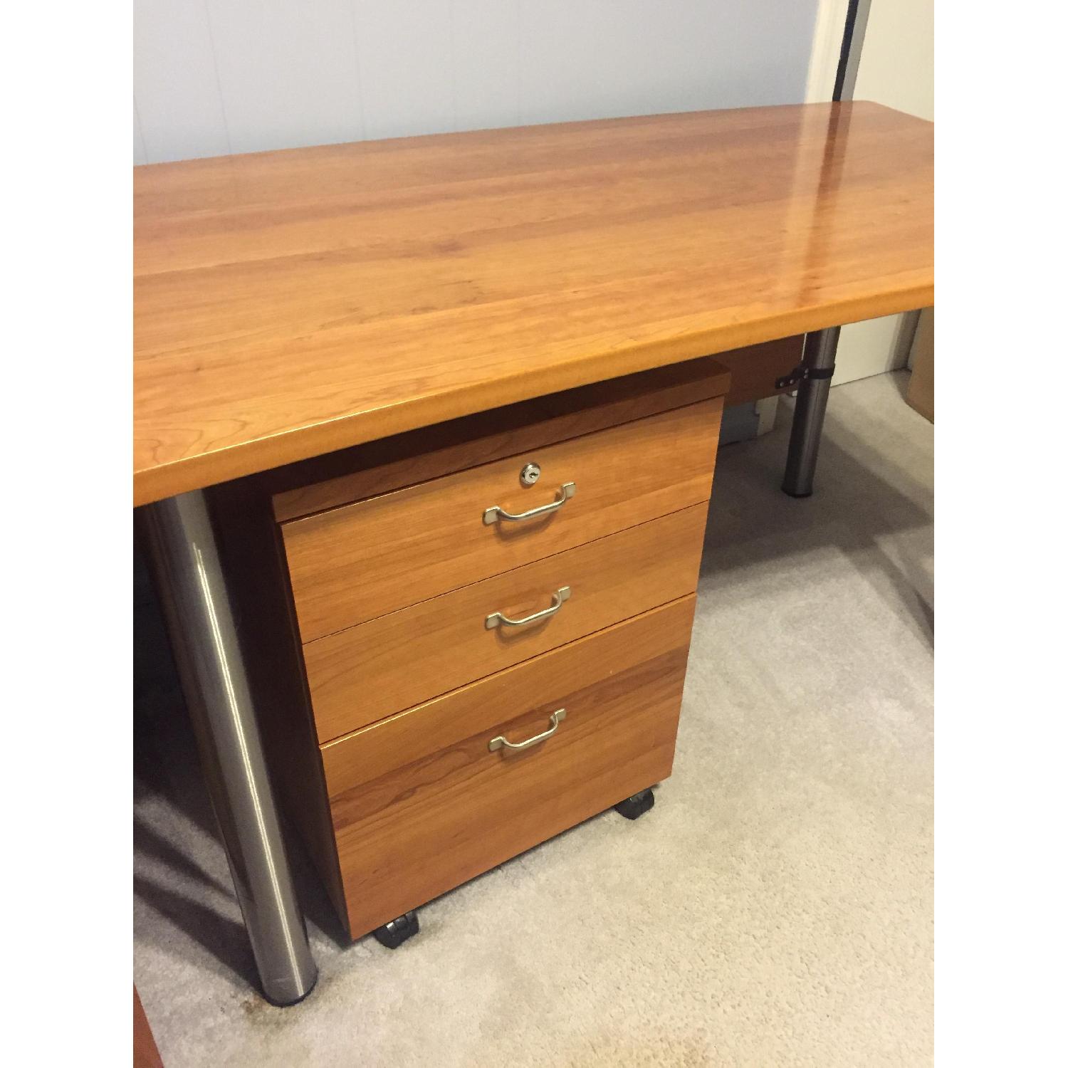 BoConcept Cherry Wood Desk + Matching File Cabinet/Drawers - image-3
