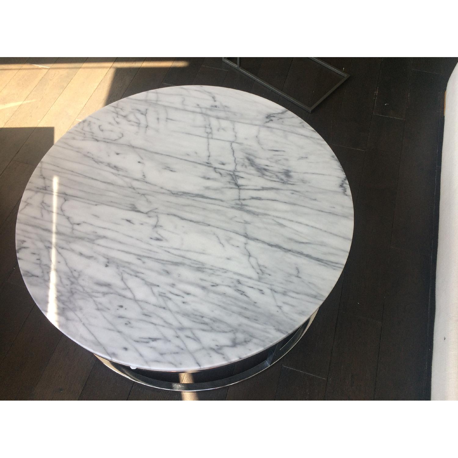 CB2 Smart Round Marble Coffee Table AptDeco