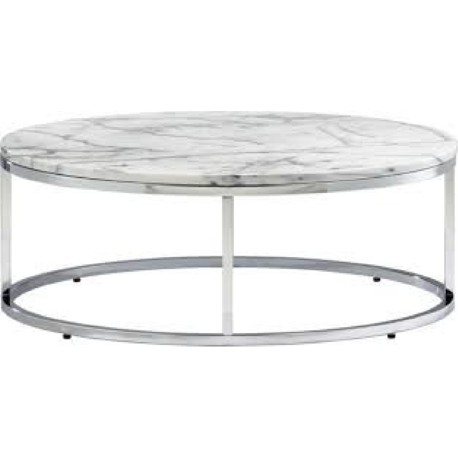 CB2 Smart Round Marble Coffee Table - image-3
