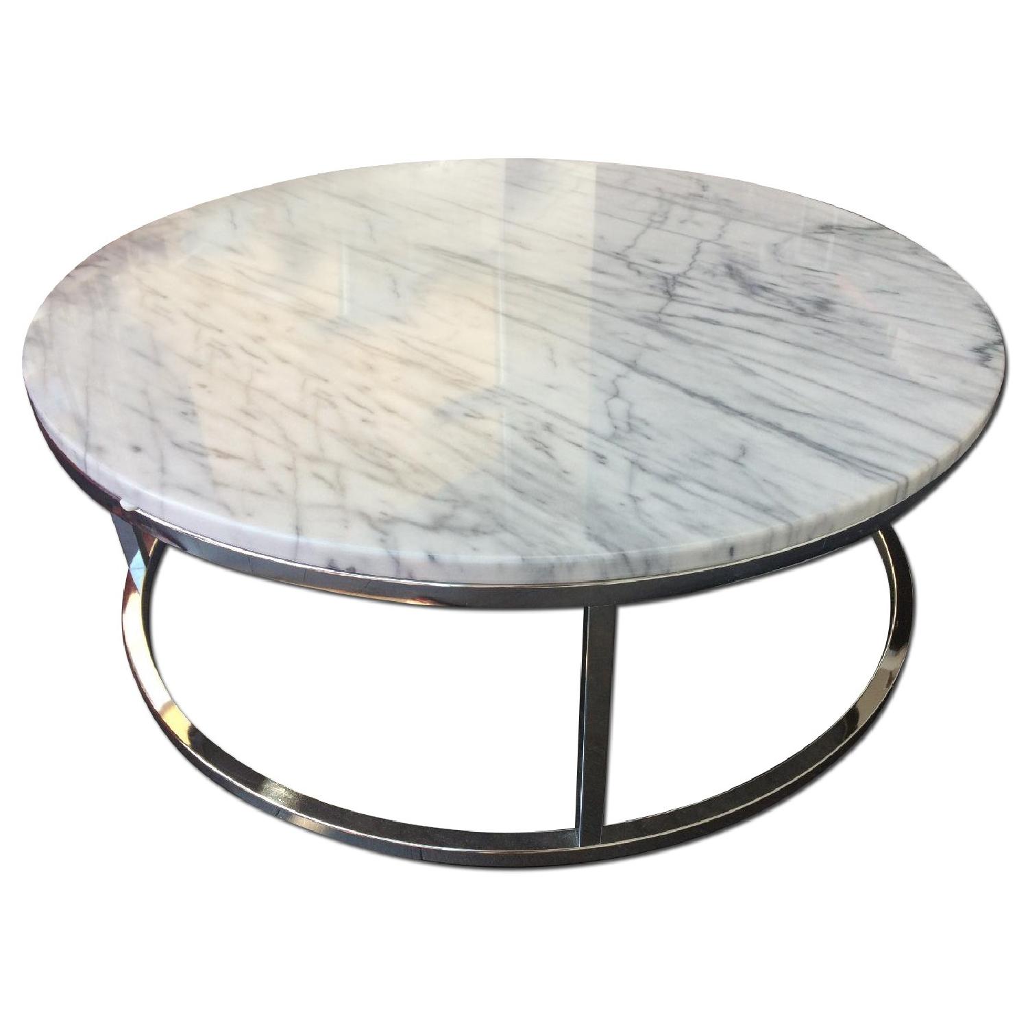 CB2 Smart Round Marble Coffee Table AptDeco