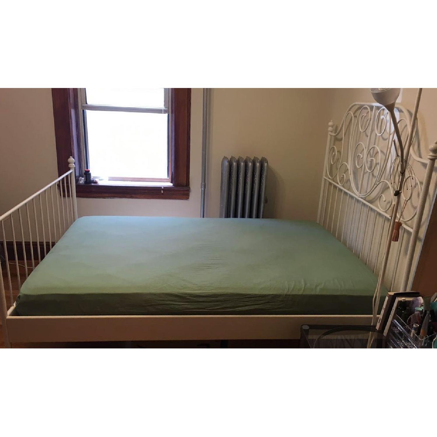 Ikea White Wrought Iron Bed Frame - image-2