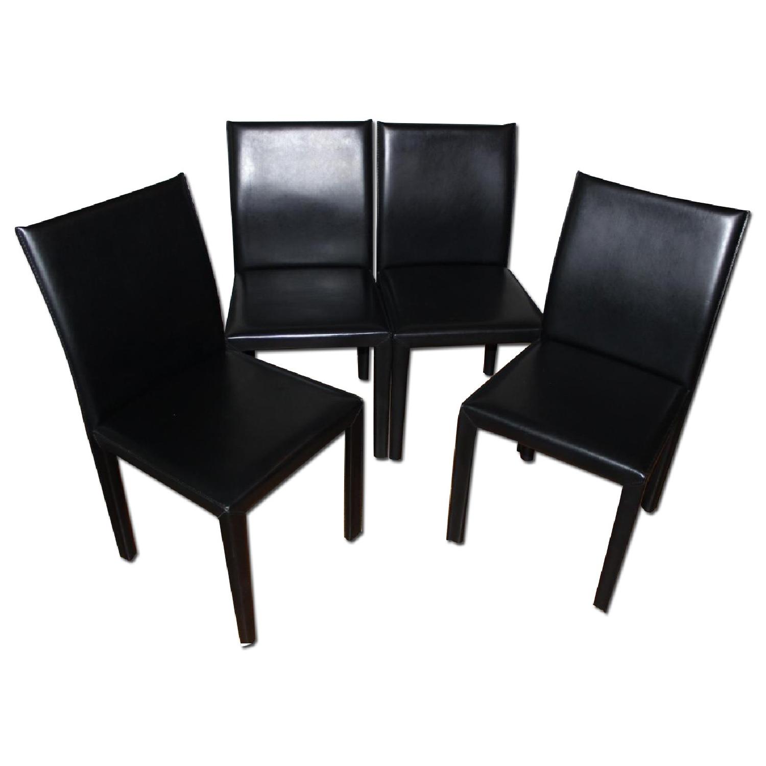 Crate & Barrel Folio Viola TopGrain Leather Dining Chair AptDeco