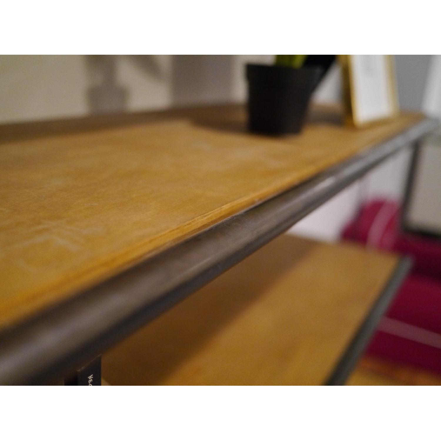 Metal Industrial Shelving Unit w/ Wooden Shelves - image-4