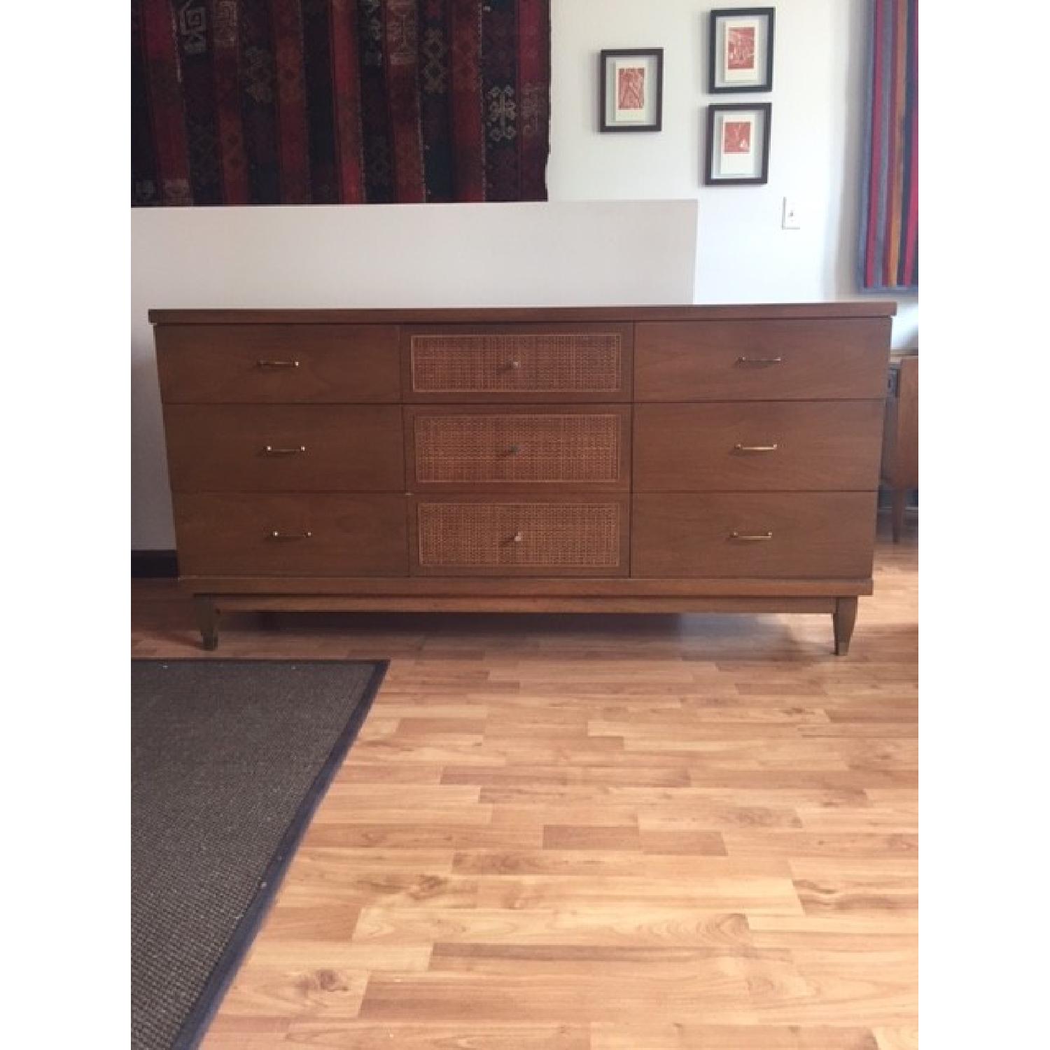 Mid Century Low Boy 9 Drawer Dresser - image-1
