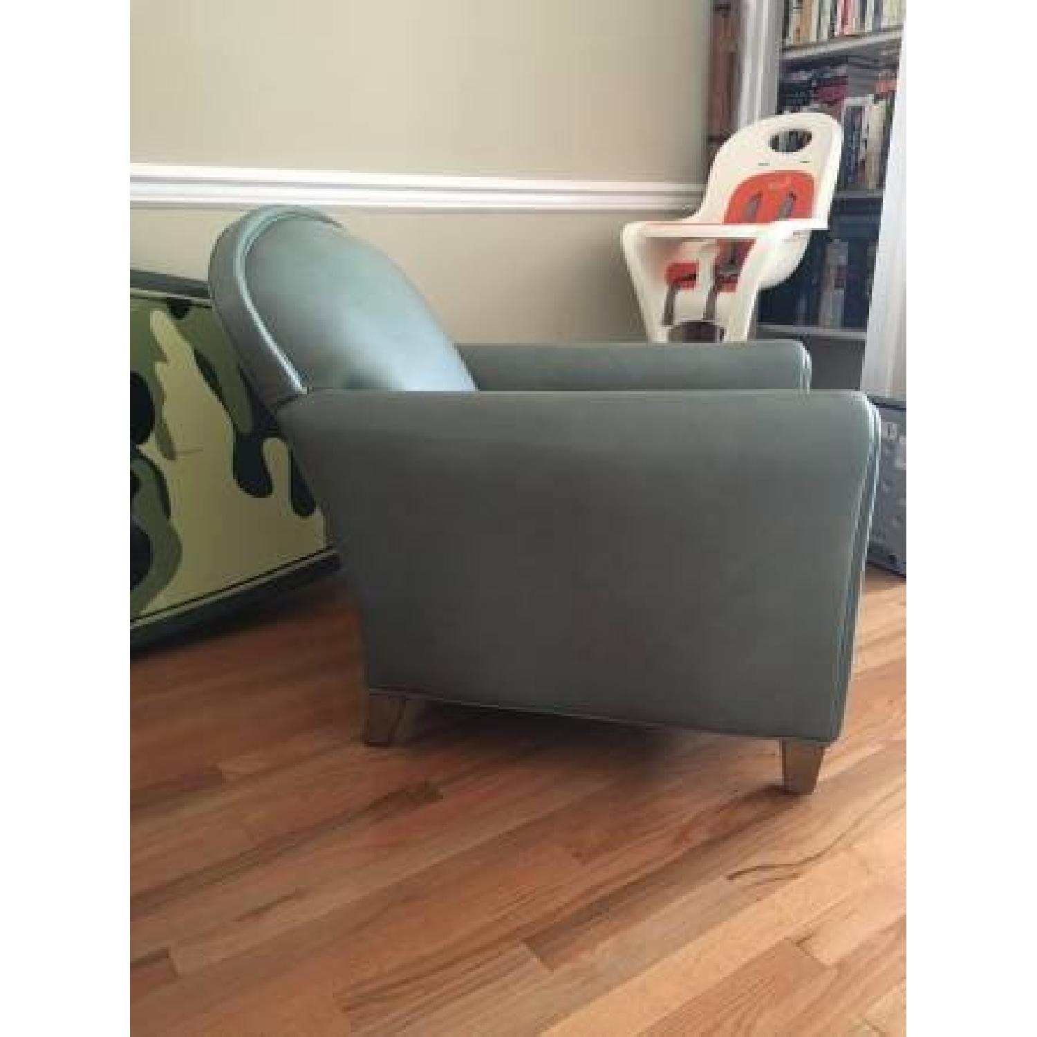 Crate & Barrel Eiffel Leather Chair & Ottoman AptDeco