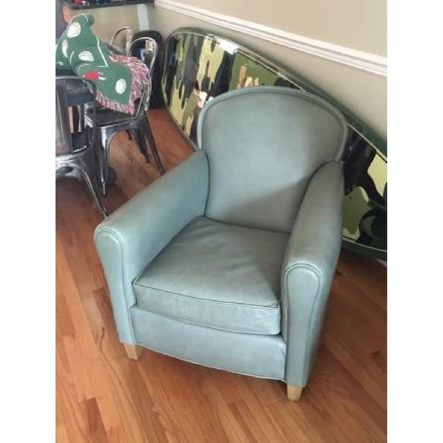 Crate & Barrel Eiffel Leather Chair & Ottoman AptDeco