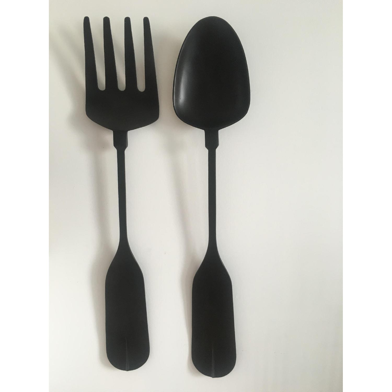 Pottery Barn Fork & Spoon 2-Piece Wall Art - image-1