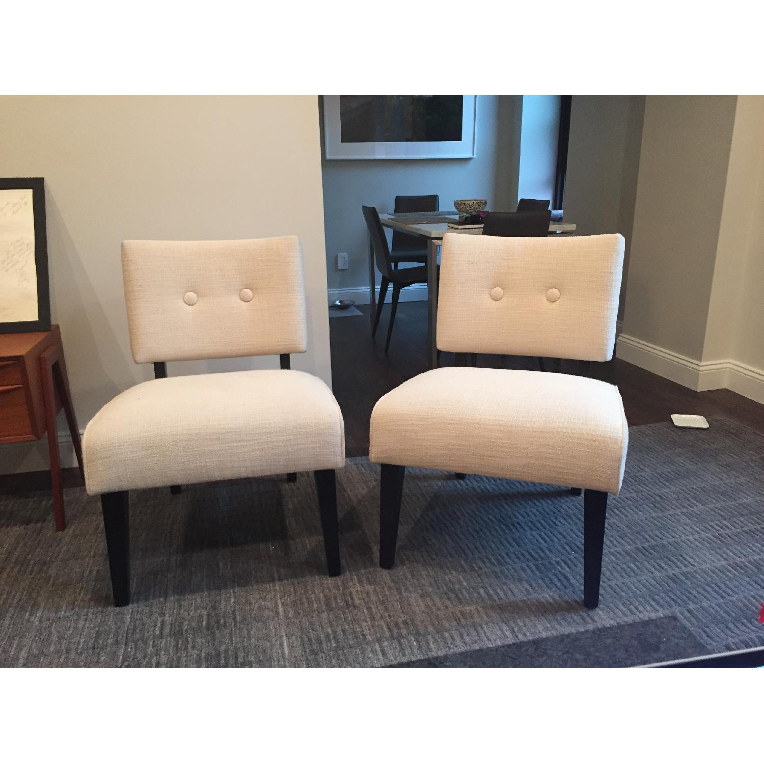 Crate & Barrel Mid-Century Slipper Chairs - image-1