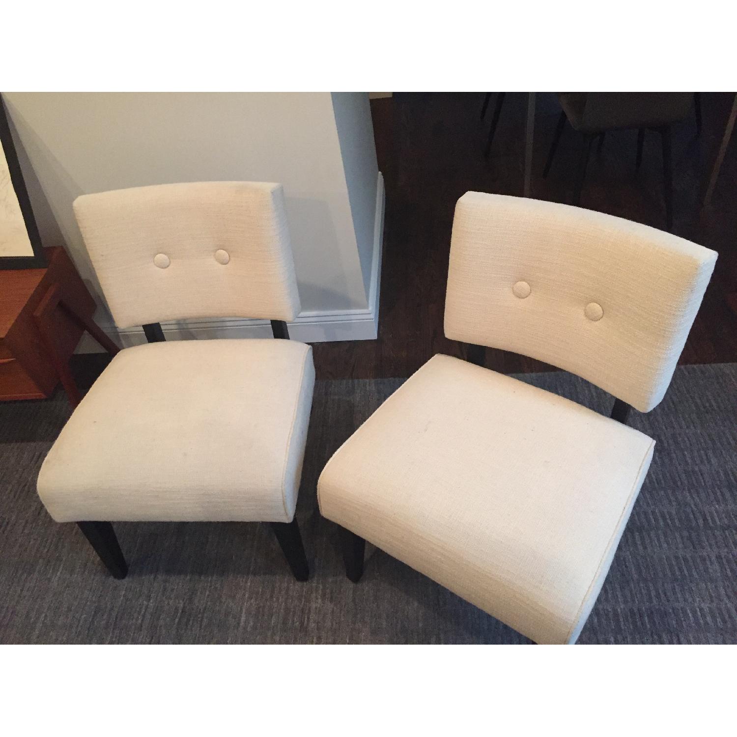 Crate & Barrel Mid-Century Slipper Chairs - image-3