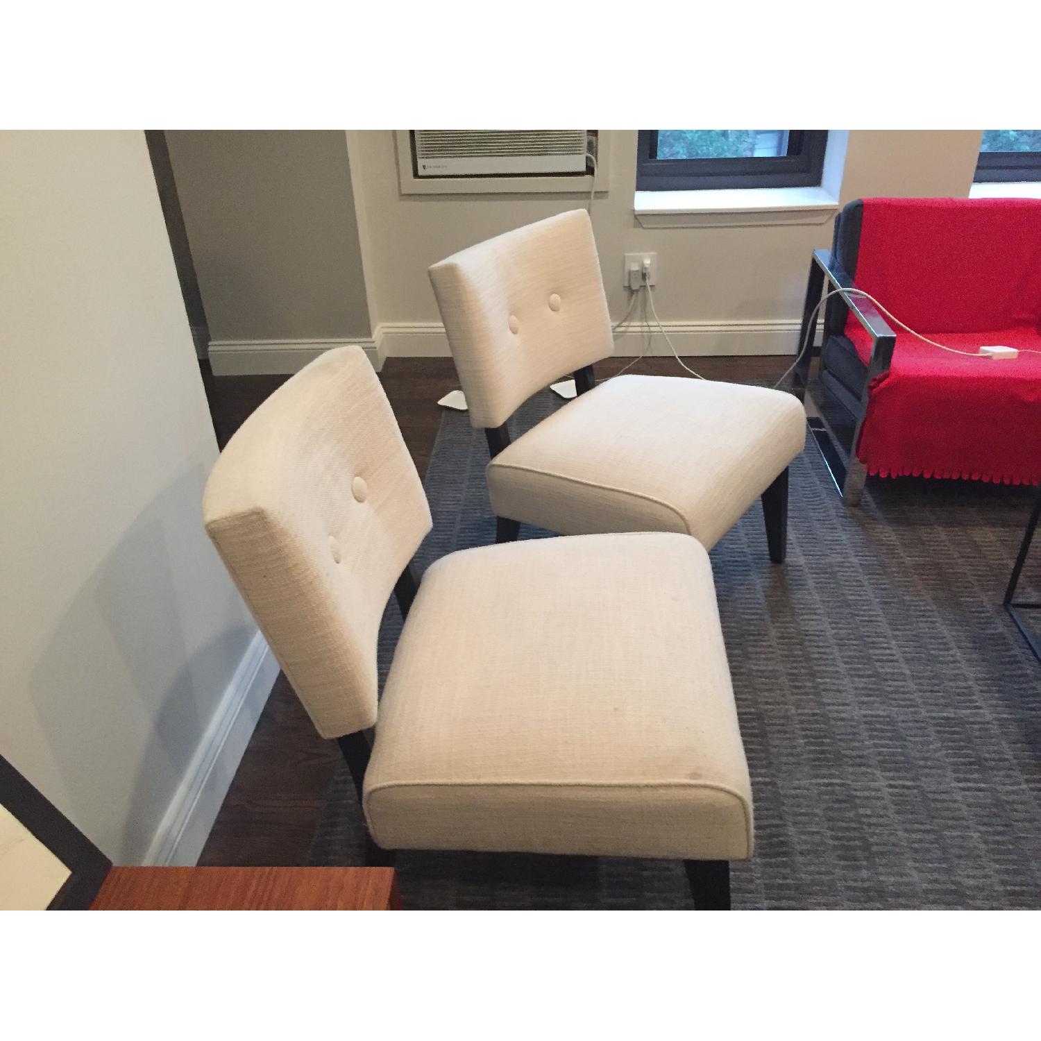 Crate & Barrel Mid-Century Slipper Chairs - image-7