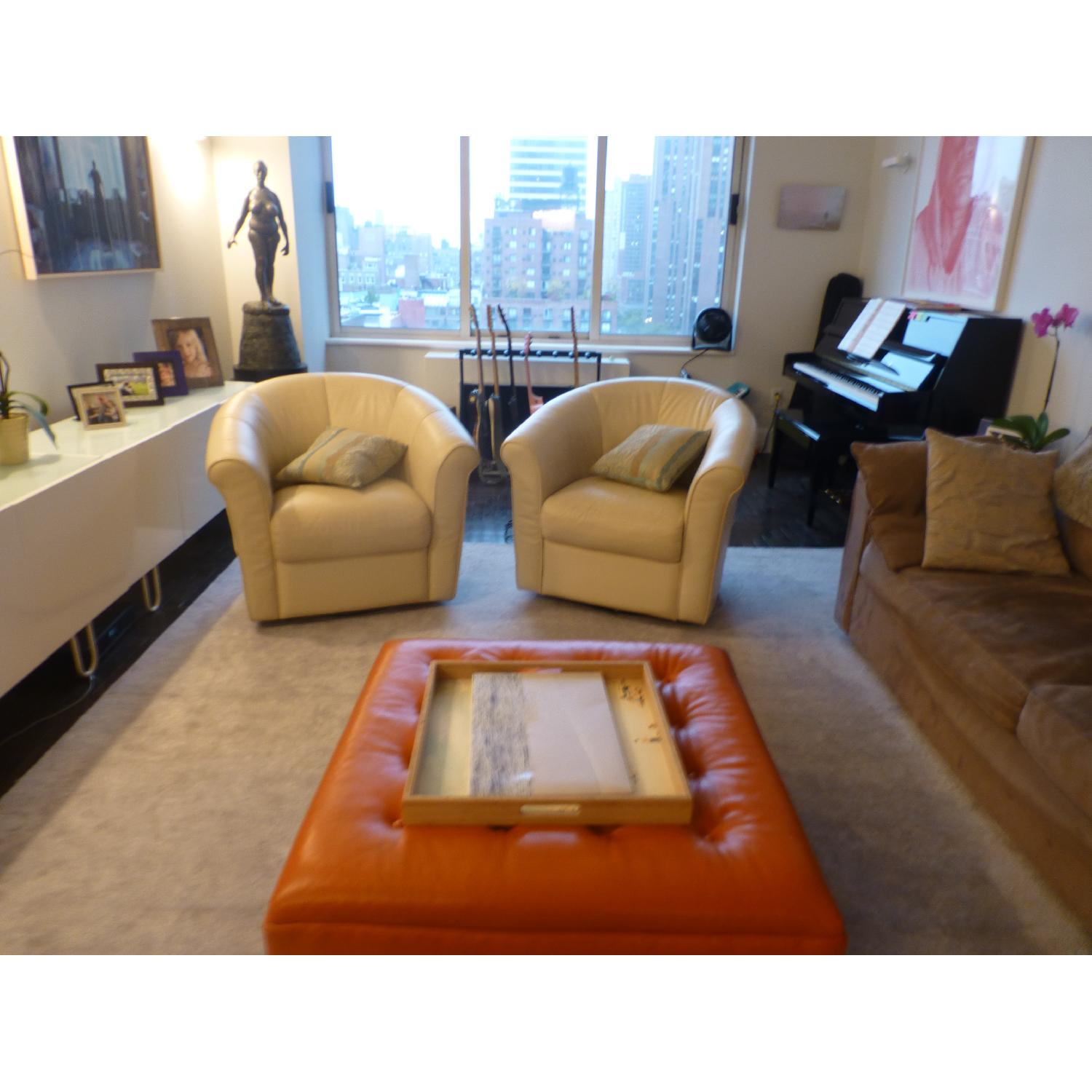 Italsofa Leather Swivel Chaors - image-1