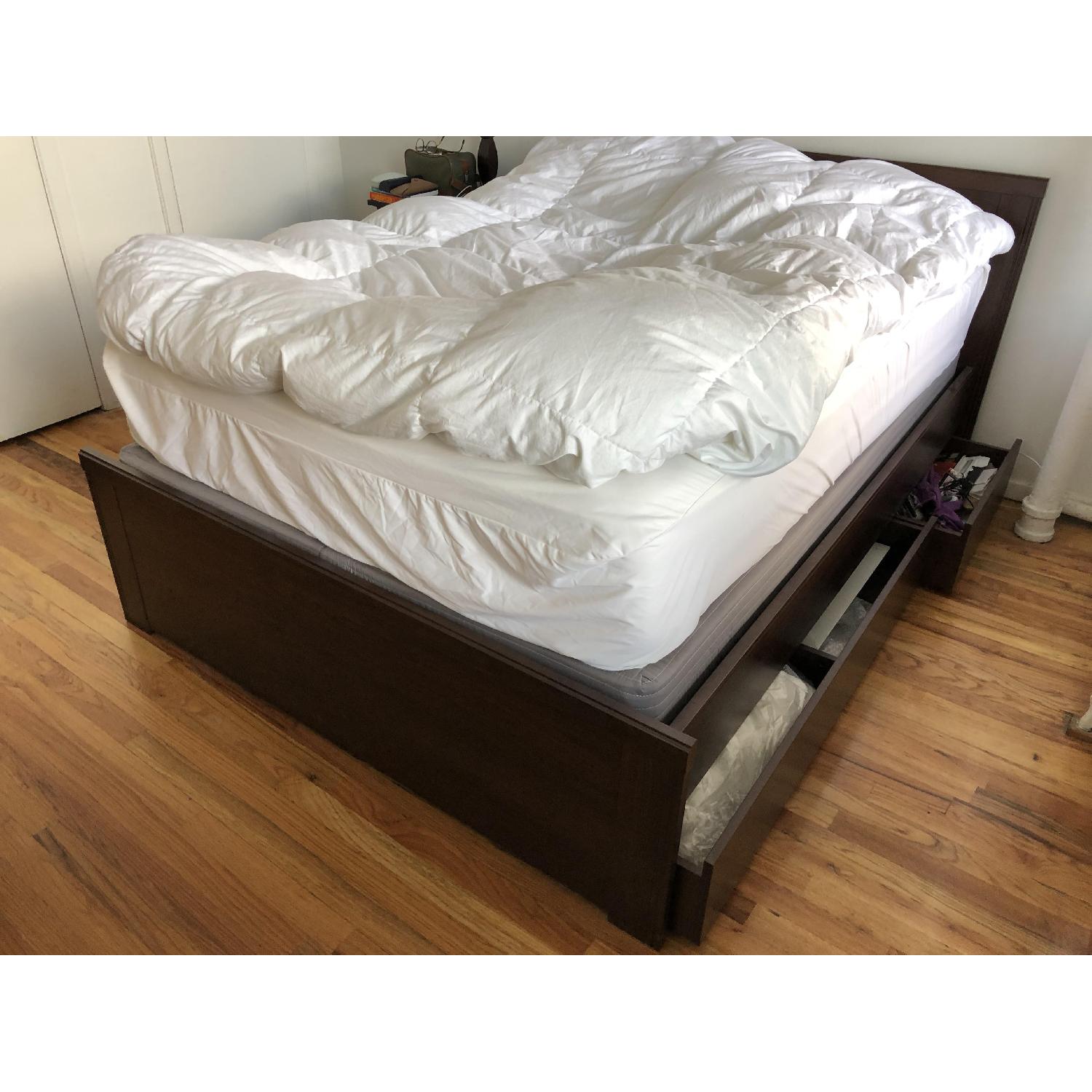 Ikea Full Size Storage Bed Frame w/ Headboard AptDeco