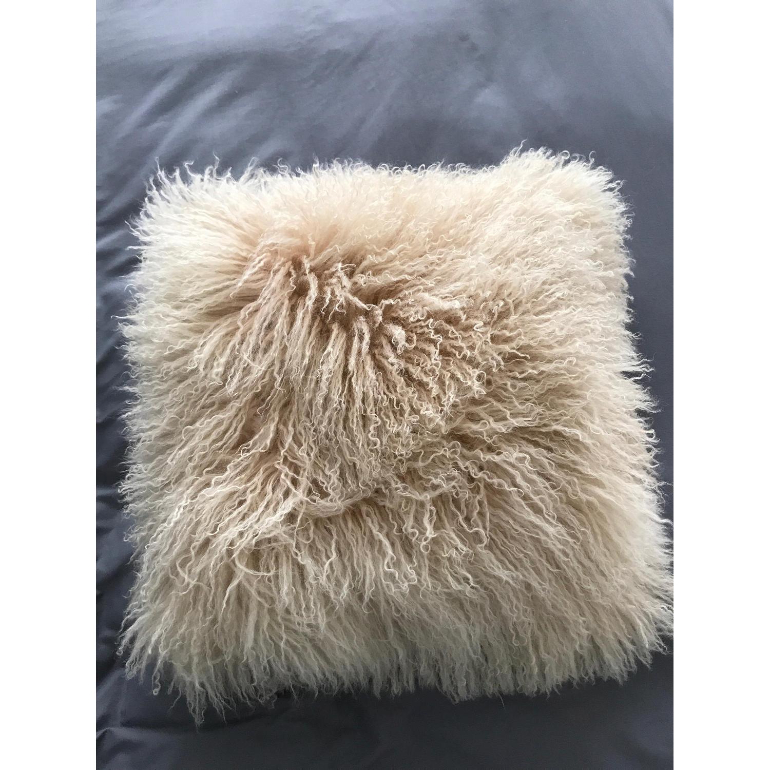 Ivory Real Sheepskin Fur Pillow - image-2