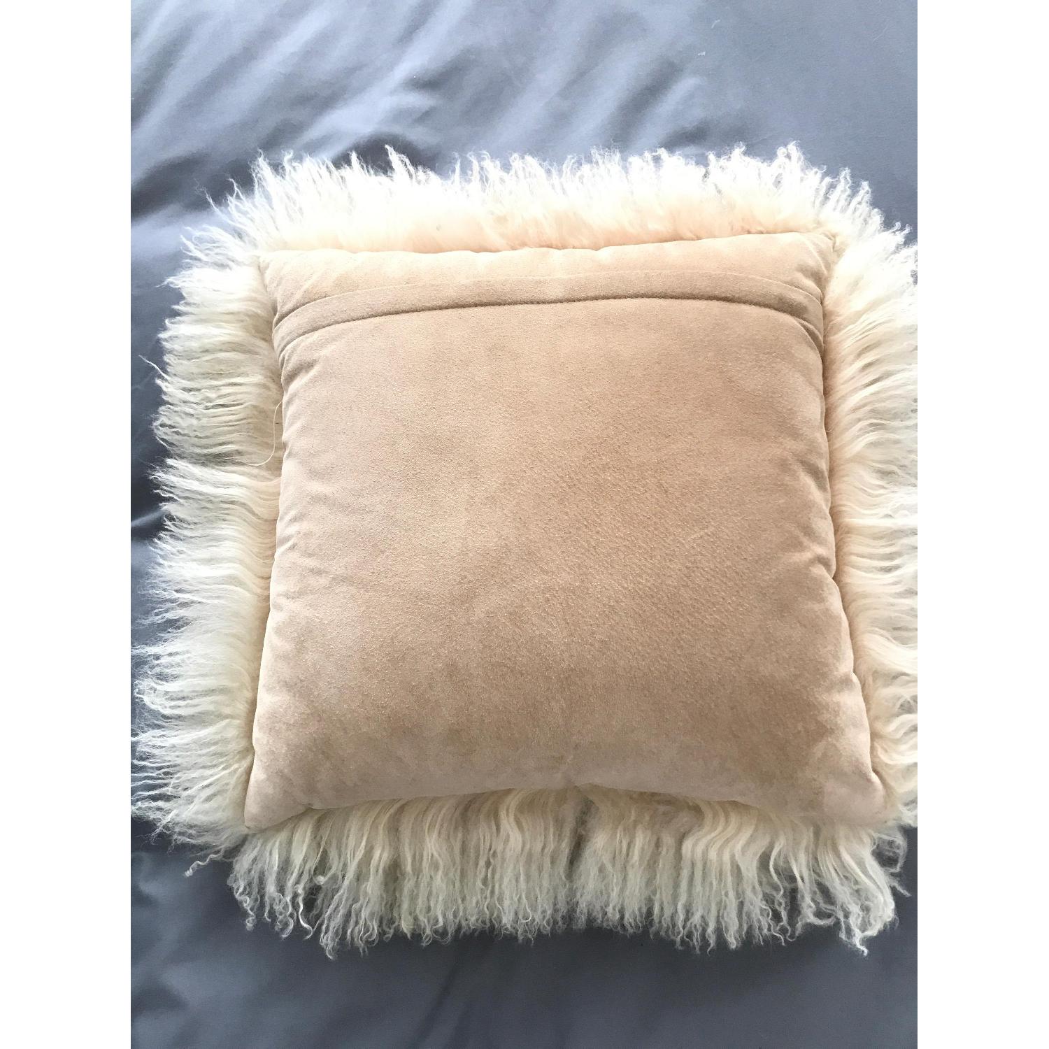 Ivory Real Sheepskin Fur Pillow - image-3