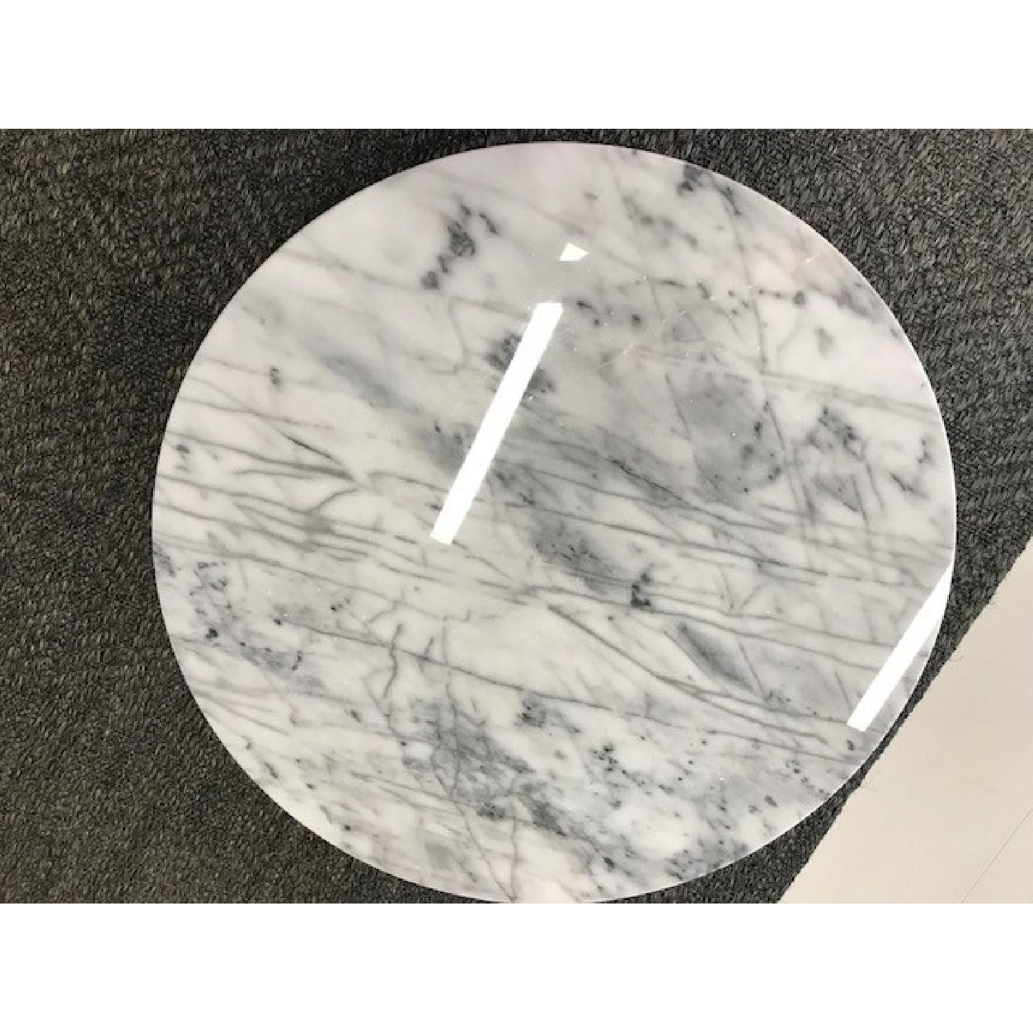 Round Coffee Table w/ Marble Top & Metal Base - image-2