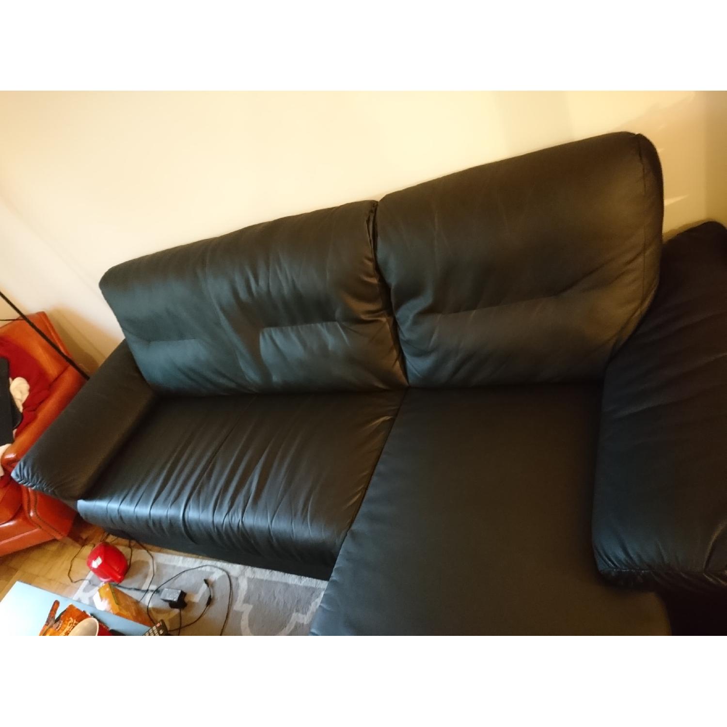 Ikea Knislinge Black Sectional Sofa w/ Left Chaise - image-2