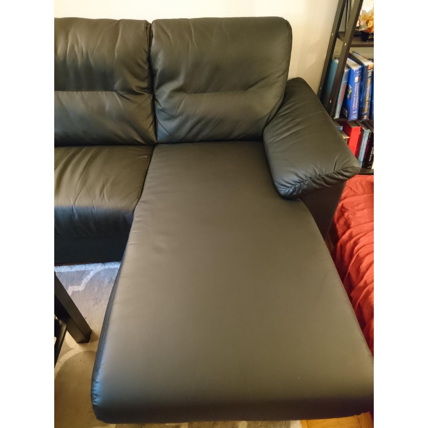 Ikea Knislinge Black Sectional Sofa w/ Left Chaise - image-3