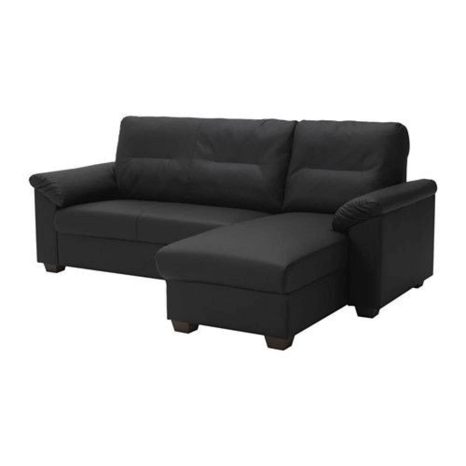Ikea Knislinge Black Sectional Sofa w/ Left Chaise - image-0