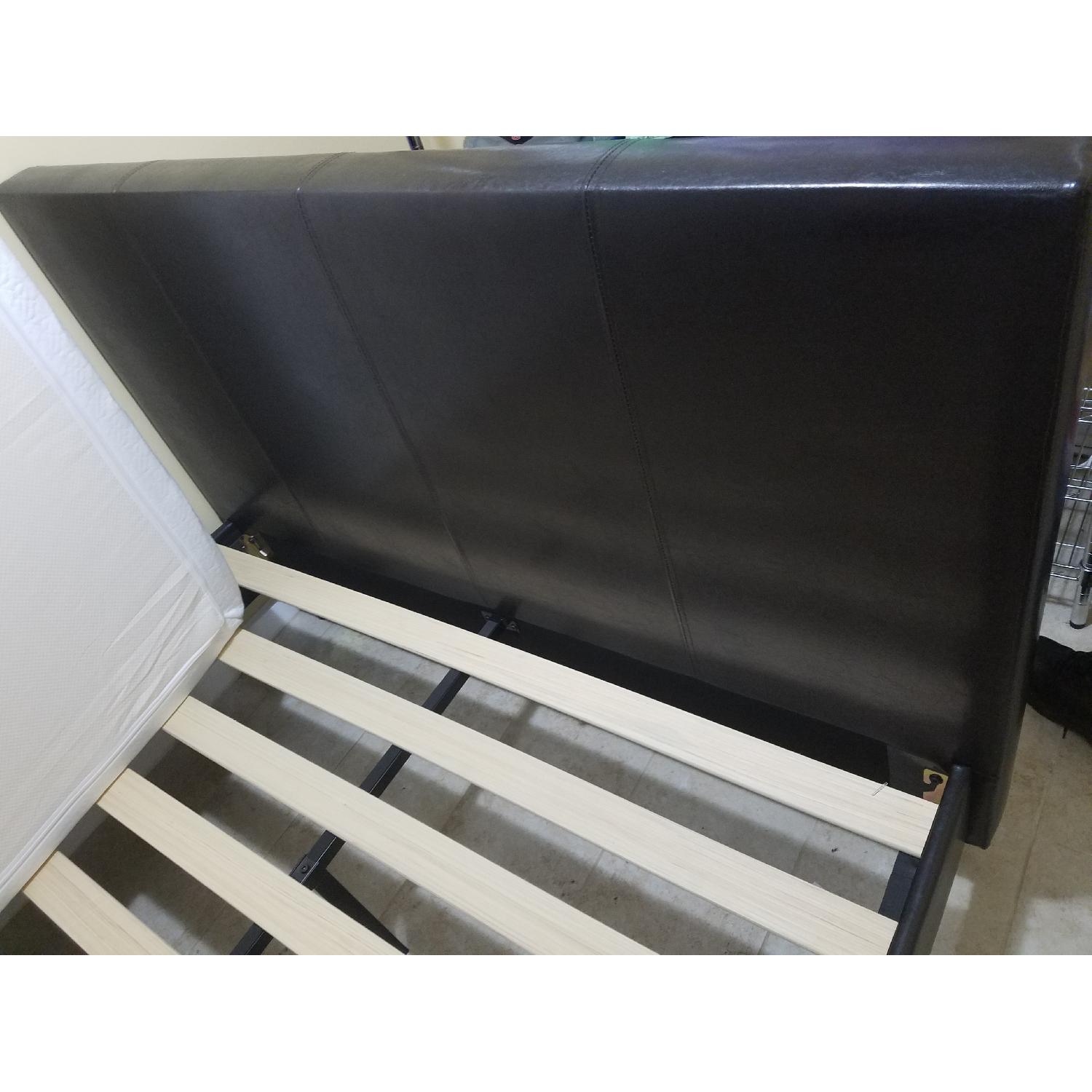 Zinus Faux Leather Upholstered Platform Bed w/ Wooden Slats - image-3