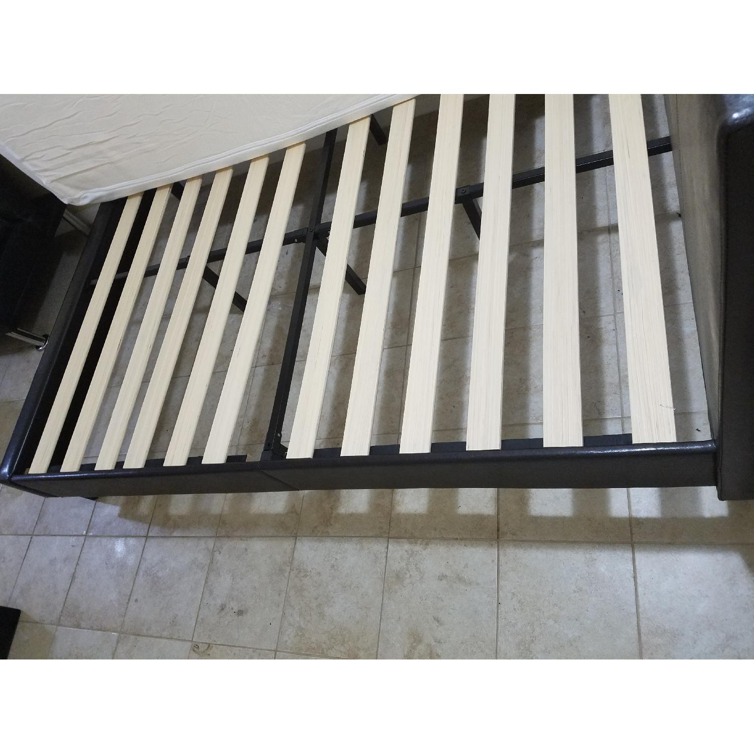 Zinus Faux Leather Upholstered Platform Bed w/ Wooden Slats - image-4