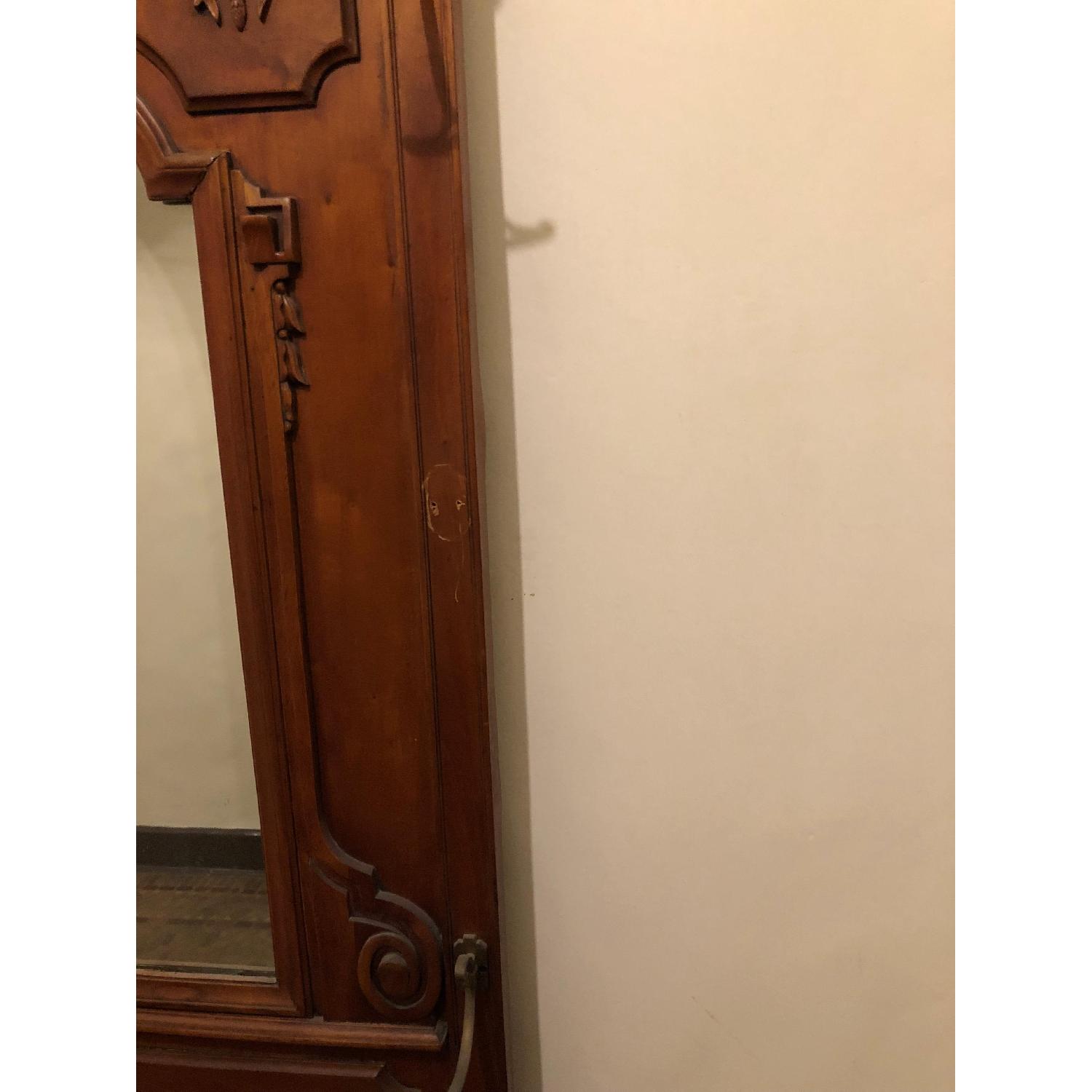 Antique Tall Coat Hanger w/ Umbrella Stand & Mirror - image-3