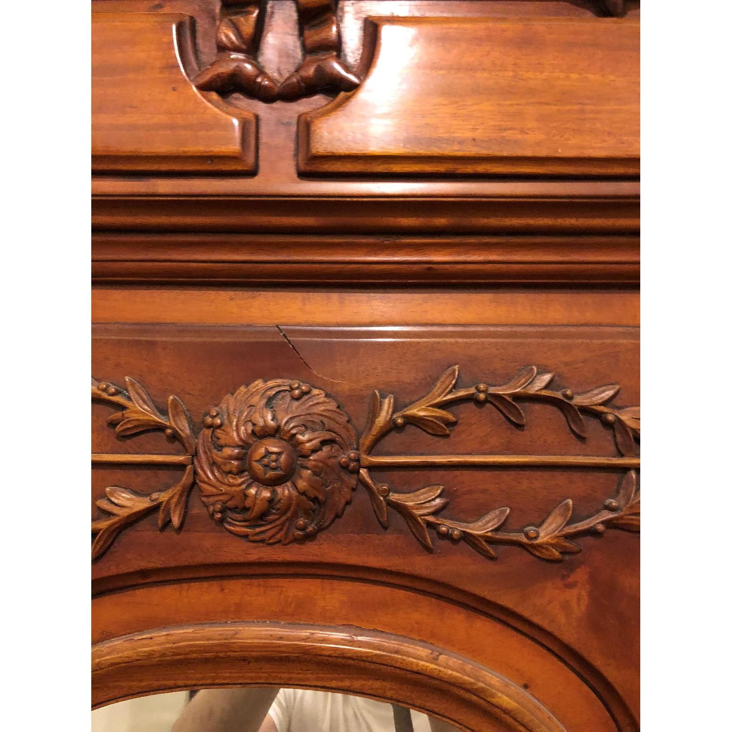 Antique Tall Coat Hanger w/ Umbrella Stand & Mirror - image-5